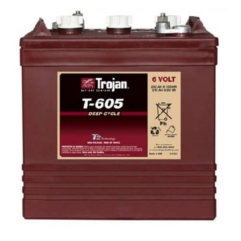 2026 New Trojan T-605 6V 210Ah Flooded Lead Acid GC2 Deep Cycle Battery x6 - Image 3