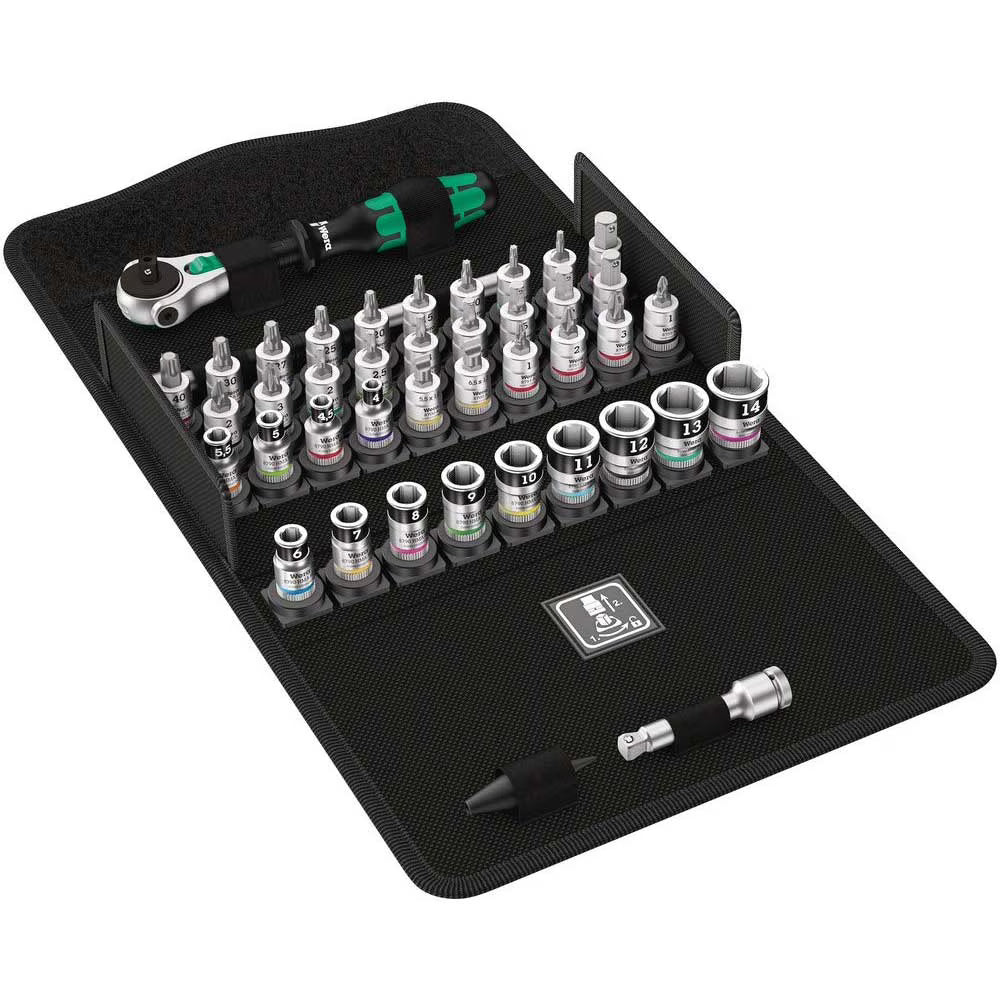 2026 New Wera 003755 8100 SA All-in Zyklop Speed Ratchet Set, 1/4" Drive with Holding Function - Metric