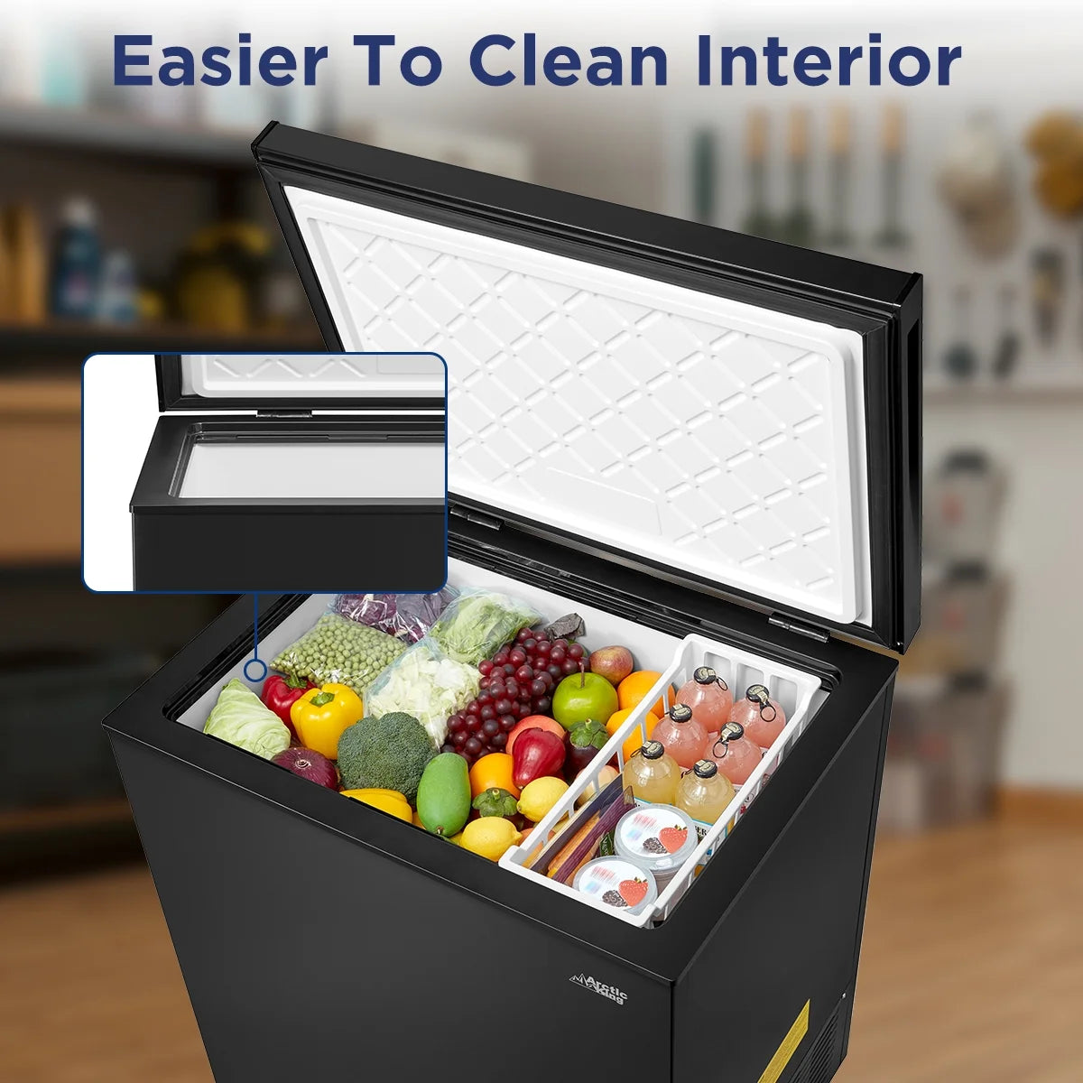 2026 New Arctic King 7.0 Cu ft Chest Freezer, Convertible, Black - Image 3