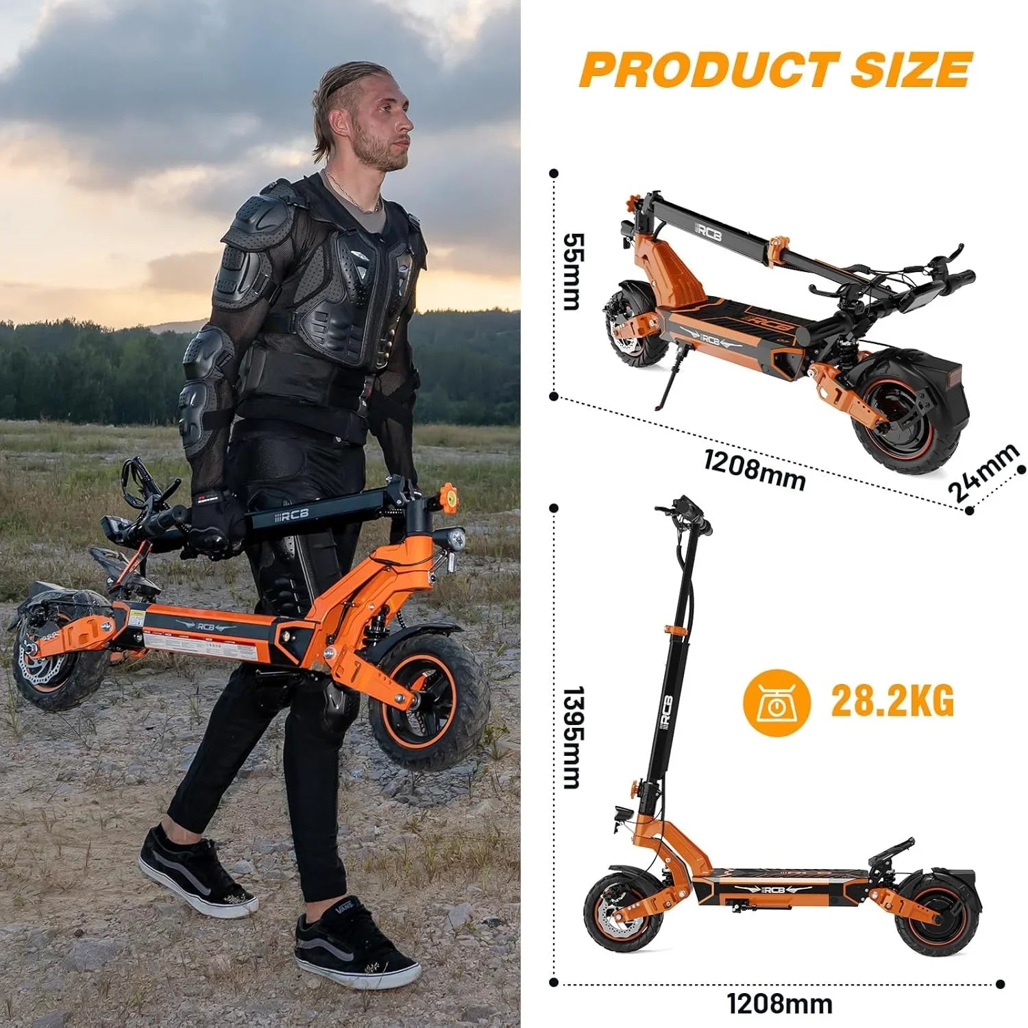2026 New Electric Scooter for Adults, Max 70miles Range, 1000W Motor, 48V 27Ah Battery, 10" Anti-Flat Tires, Dual Shocks, APP Control&NFC - RCB D7PRO - Image 8