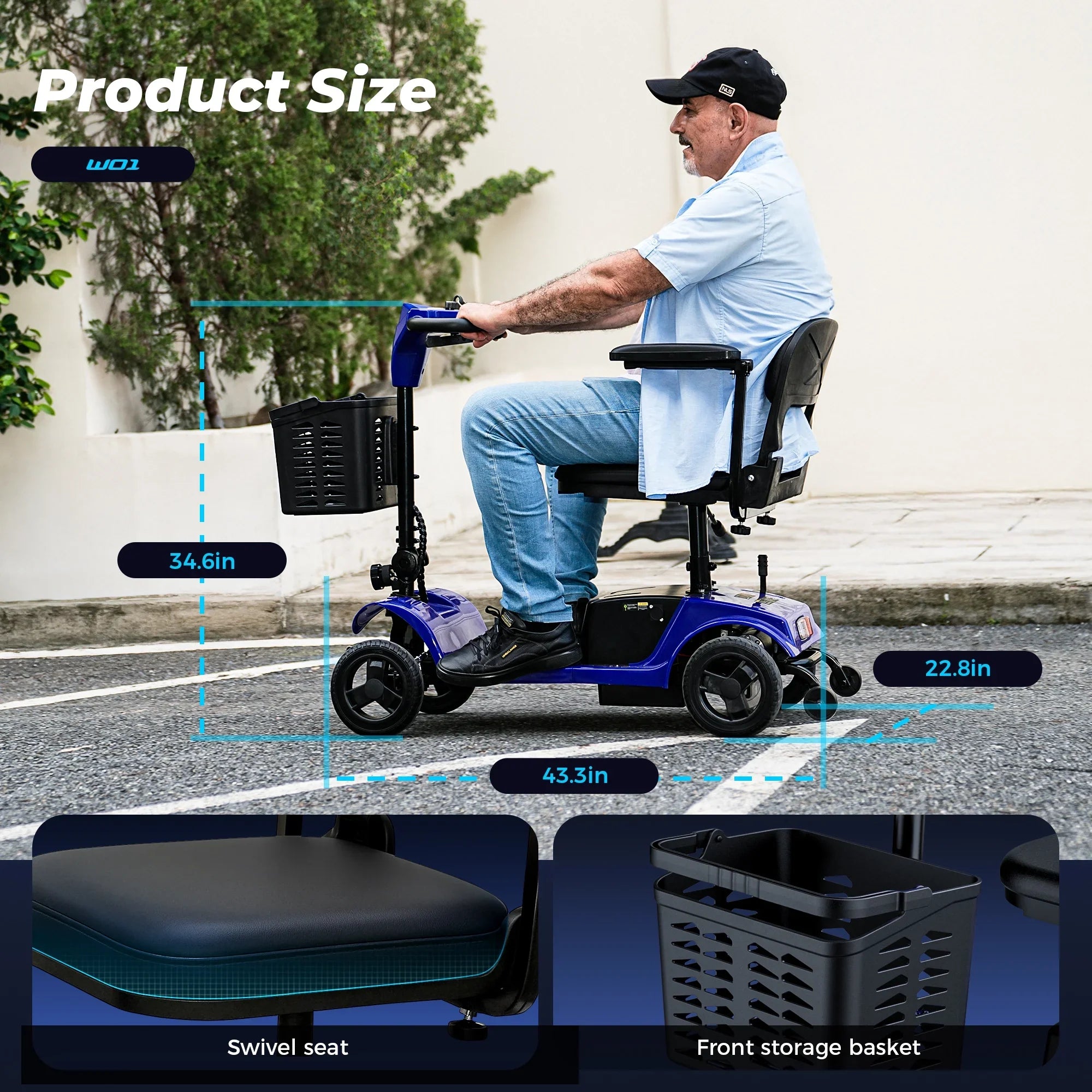 2026 New iScooter 4 Wheel Mobility Scooter for Seniors, Wider Seats & Foldale Electric Wheelchair Device for Travel, Upgraded for Superior Performance, Red - Image 13