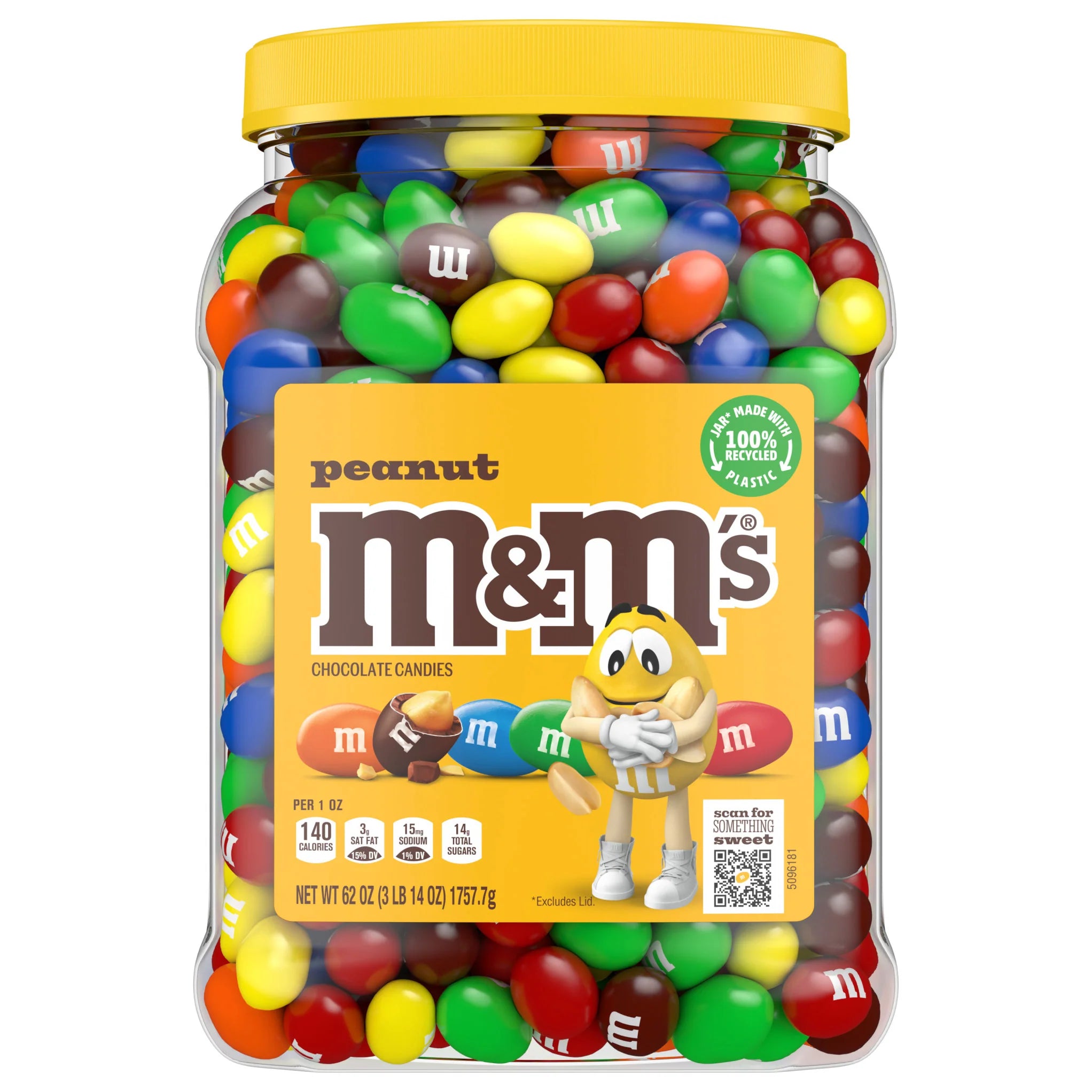 2026 New M&M's Chocolate Candy, Peanut, 62 oz Jar