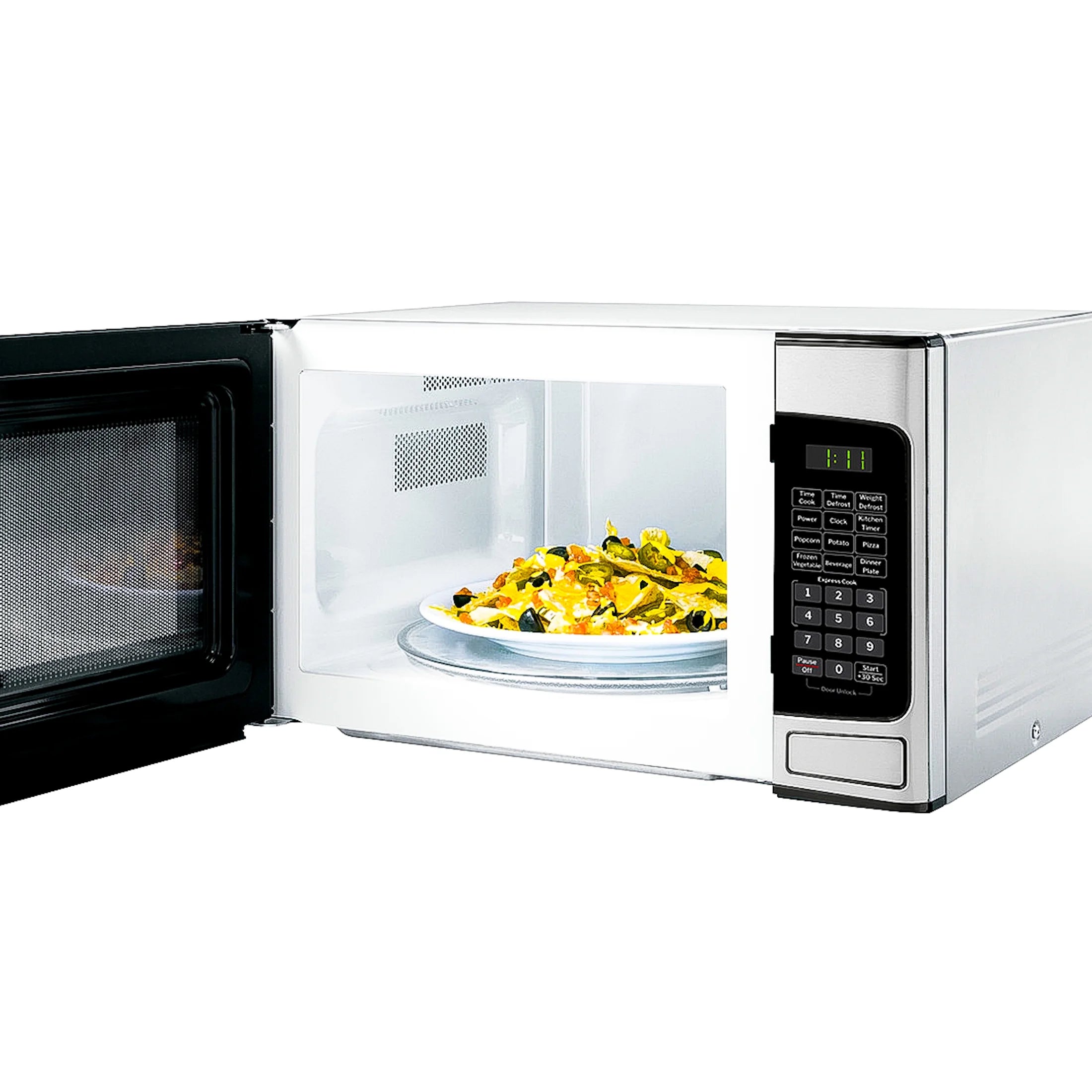 2026 New GE 1.1 Cu Ft Countertop Microwave Oven, 950W, Stainless Steel, One-Touch Cooking, Turntable, Auto Defrost, Child Lock, Model GCST11N1WSS - Image 4