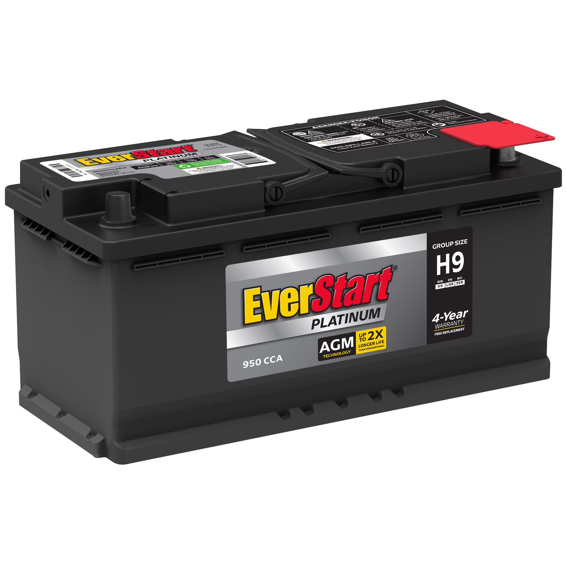 2026 New EverStart Platinum BOXED AGM Battery, Group Size H9 12 Volt, 950 CCA 105RC