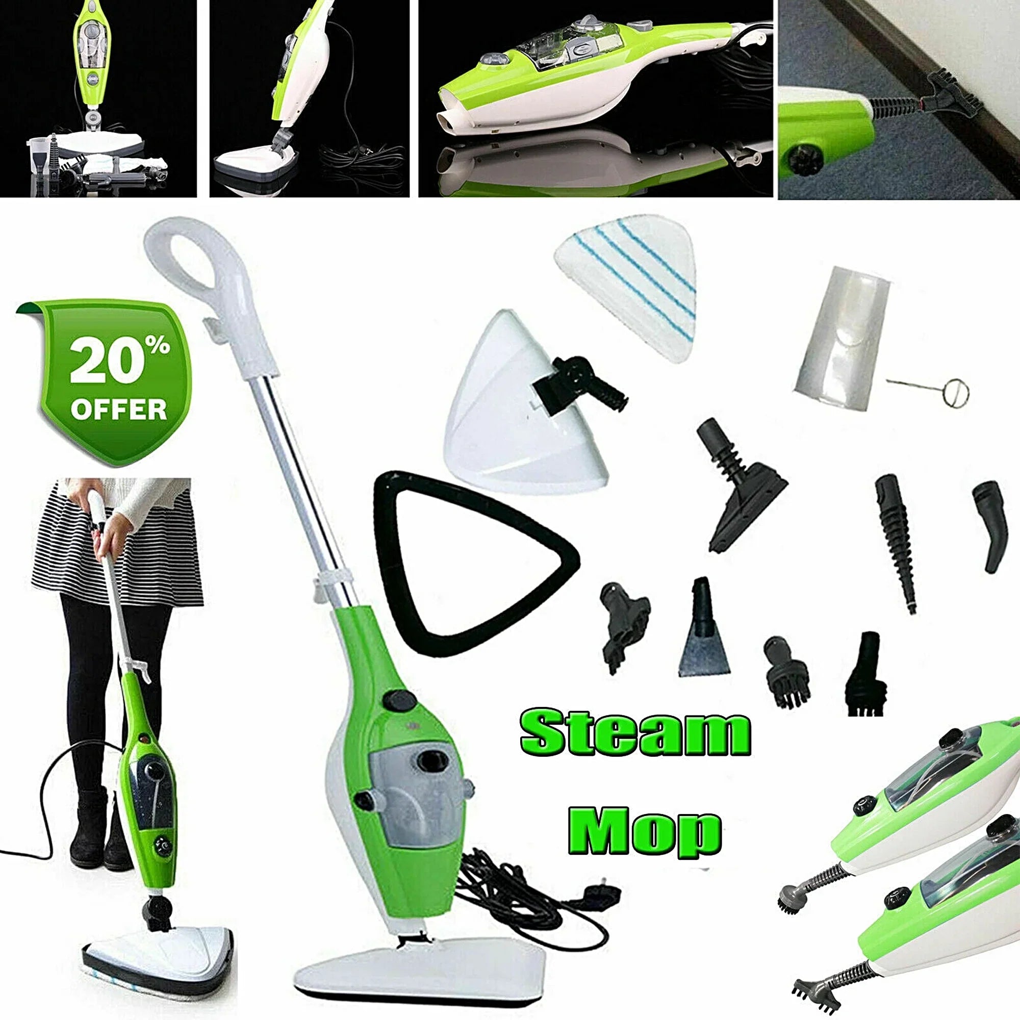 2026 New All-in-One 10-in-1 Steam Cleaner for Hardwood Floors, Tiles, Carpets, and Windows - Image 4