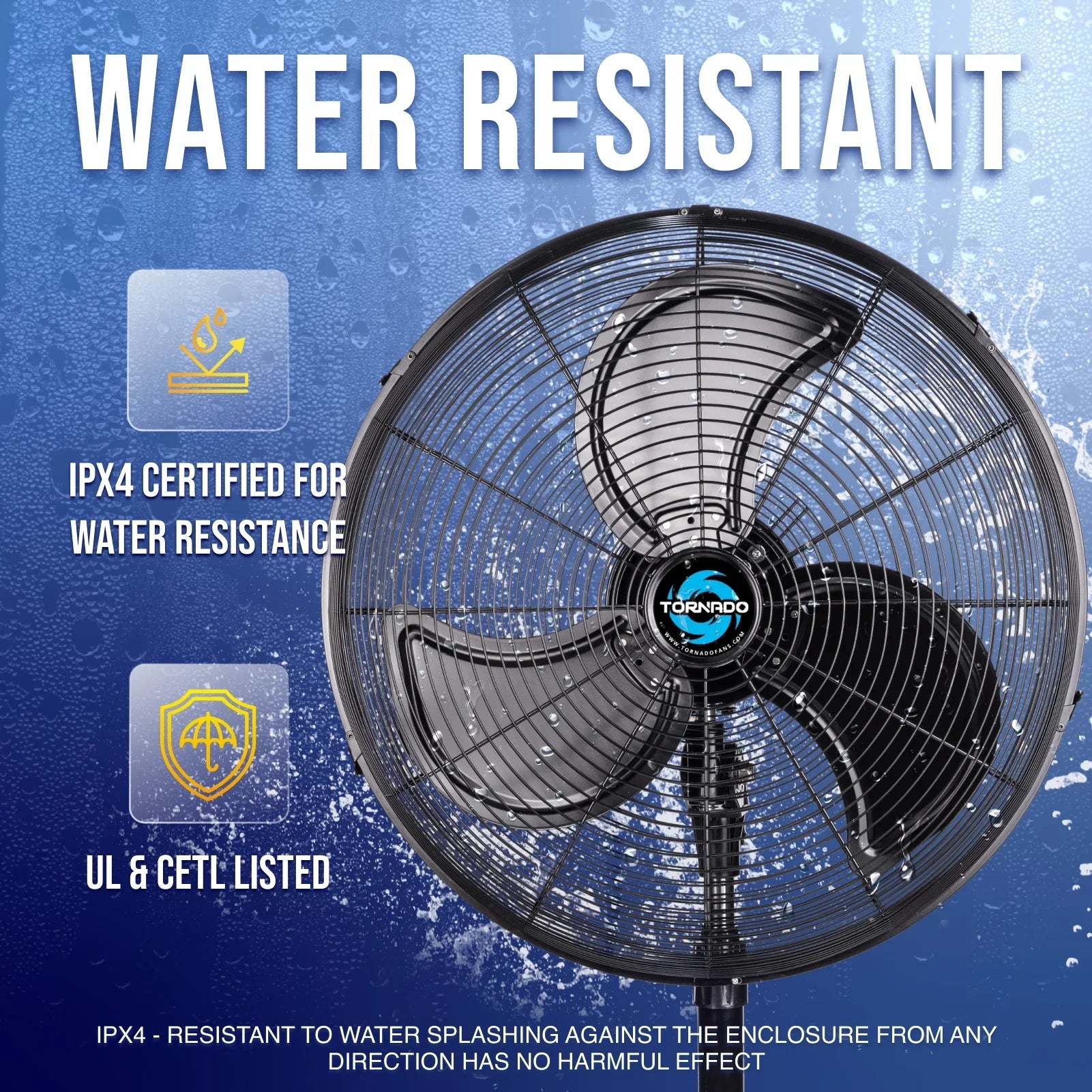 2026 New Tornado - 20 Inch High Velocity Metal Oscillating Pedestal Fan - Commercial, Industrial Use Water-Resistant - Image 11