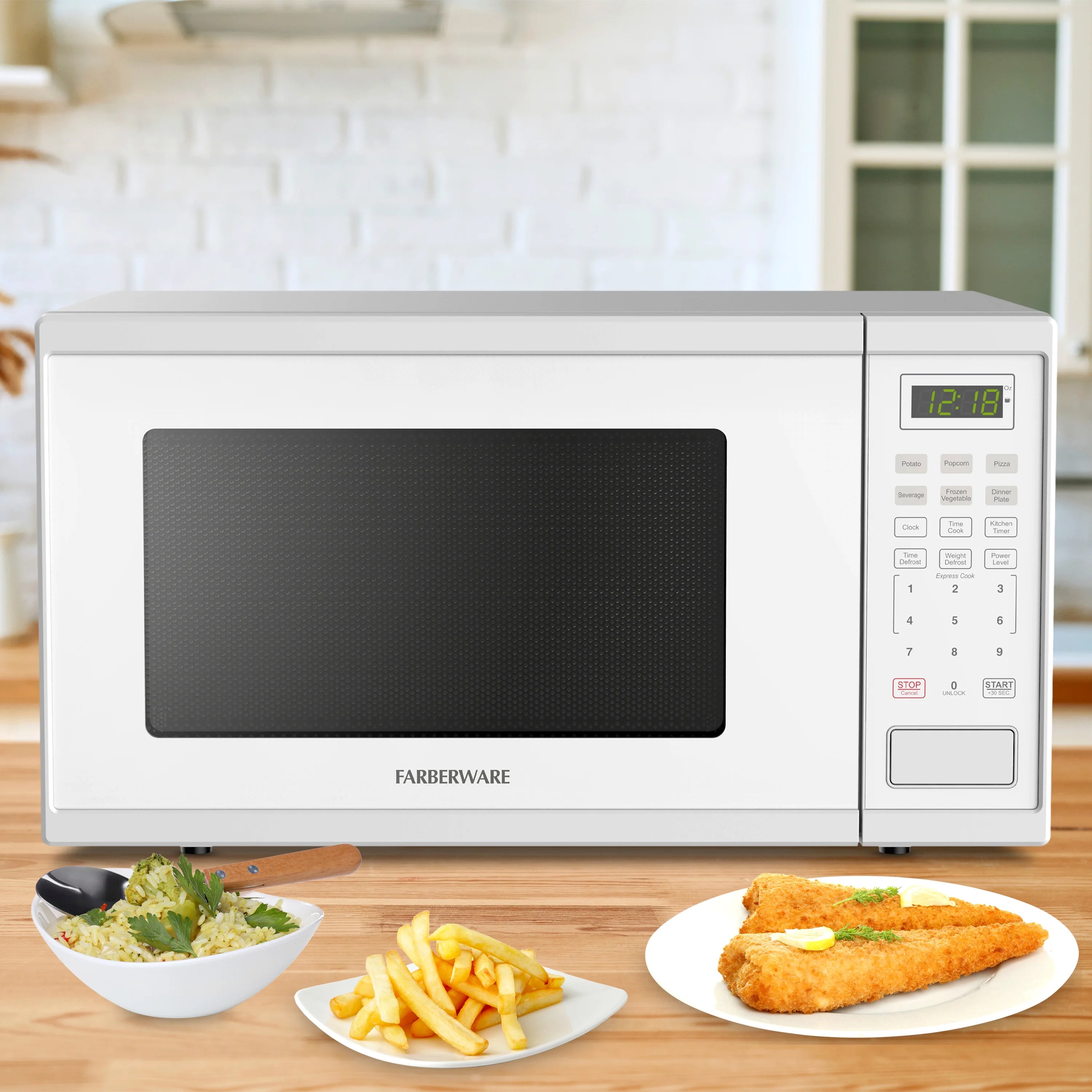 2026 New Farberware Countertop Microwave Ov 1100 Watts, 2.2 cu ft - Smart Sensor With LED Lighting and Child Lock - Perfect for Apartments and Dorms - Easy Clean Black Interior, Stainless Steel - Image 35