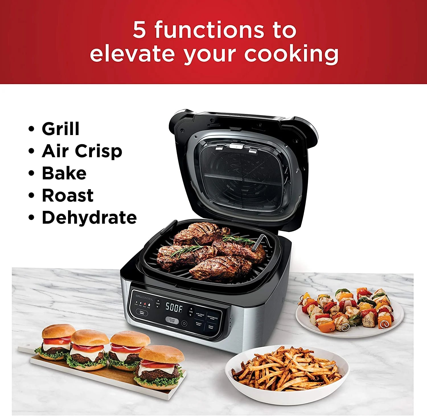 2026 New Ninja AG301 Foodi 5-in-1 Indoor Grill with 4-Quart Air Fryer - Image 3