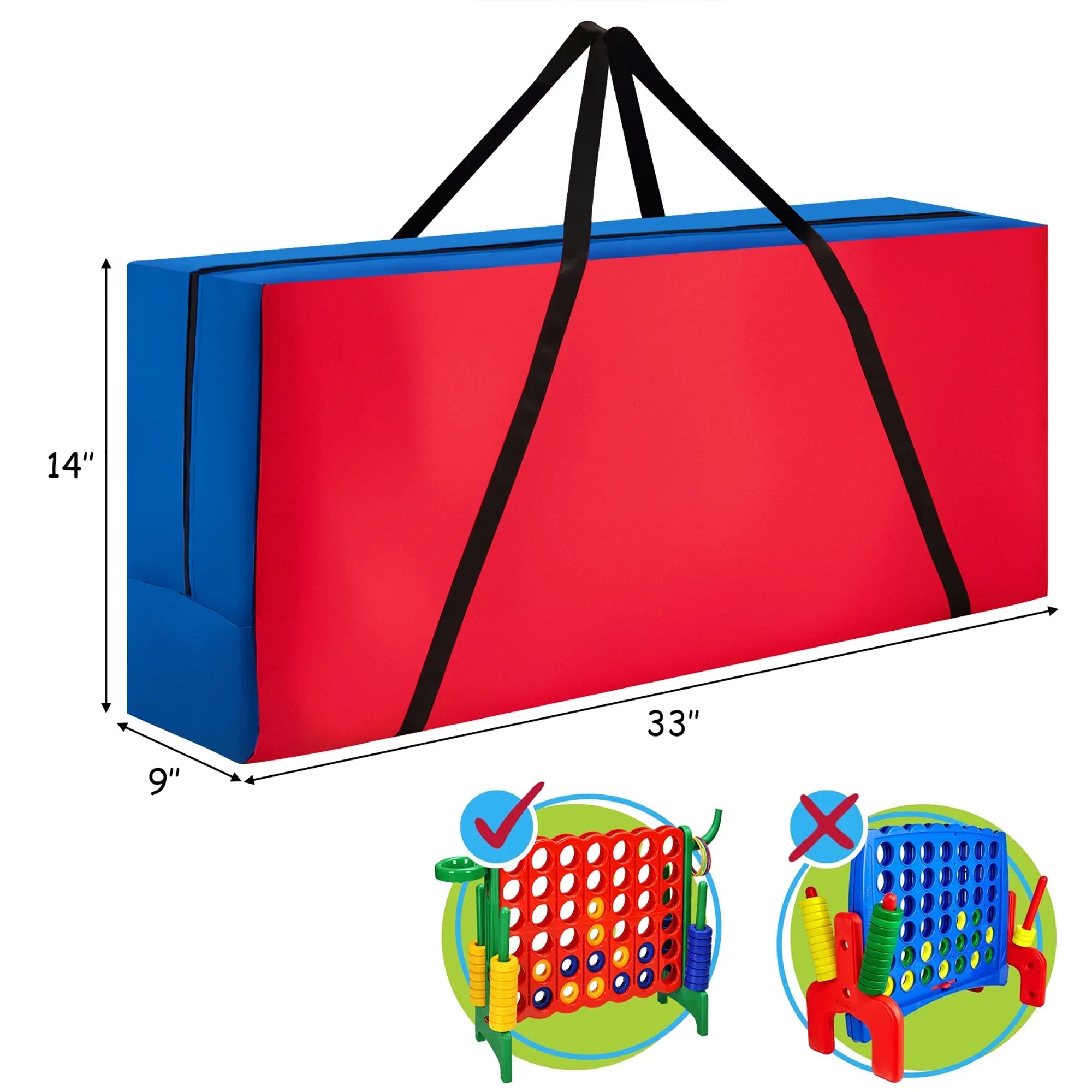 2026 New Costway Giant 4 in A Row Jumbo 4-to-Score Game Set W/Storage Carrying Bag for Kids Adult - Image 13