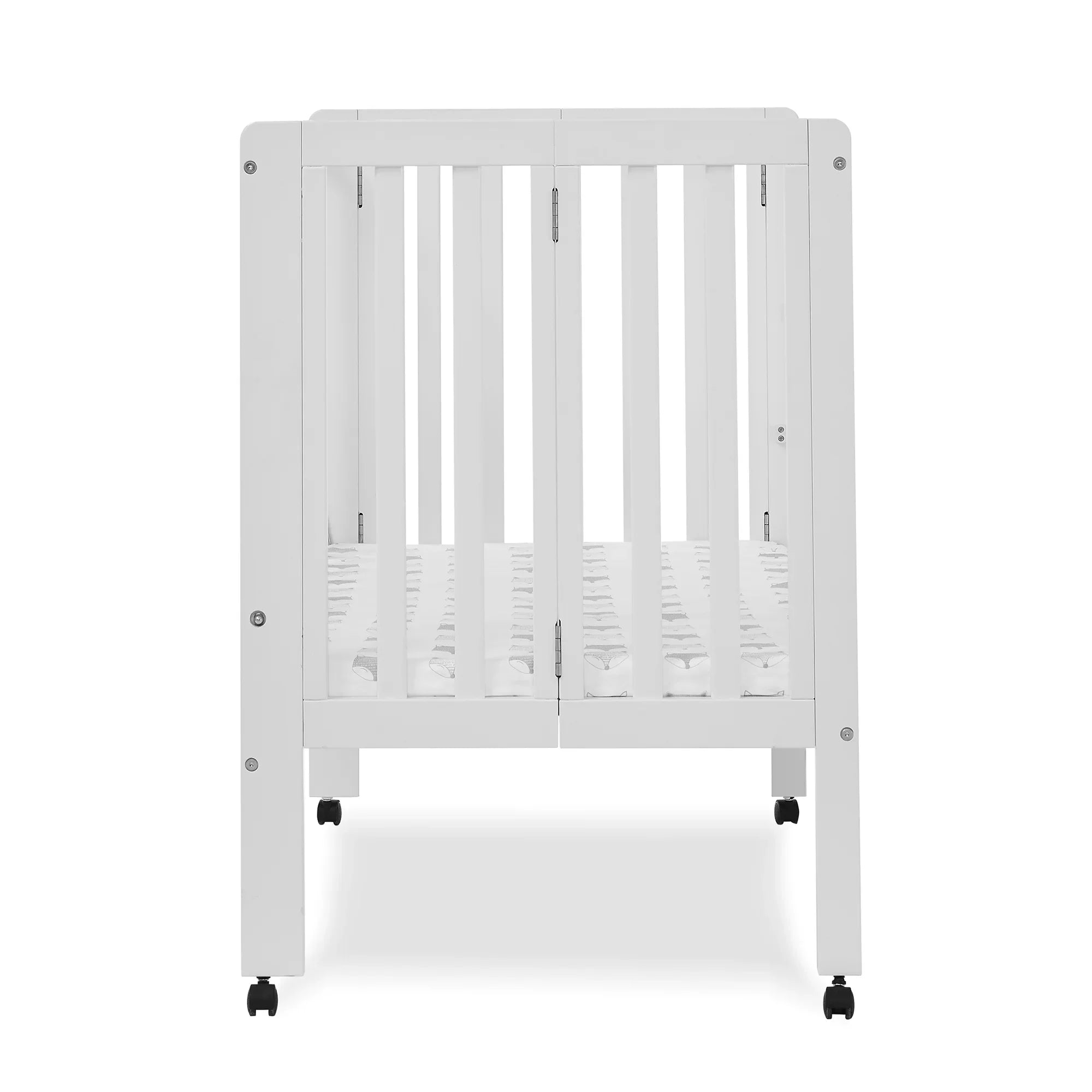 2026 New Delta Children Lee Portable Folding Mini Crib with 1.5-Inch Mattress - Greenguard Gold Certified, Bianca White - Image 18