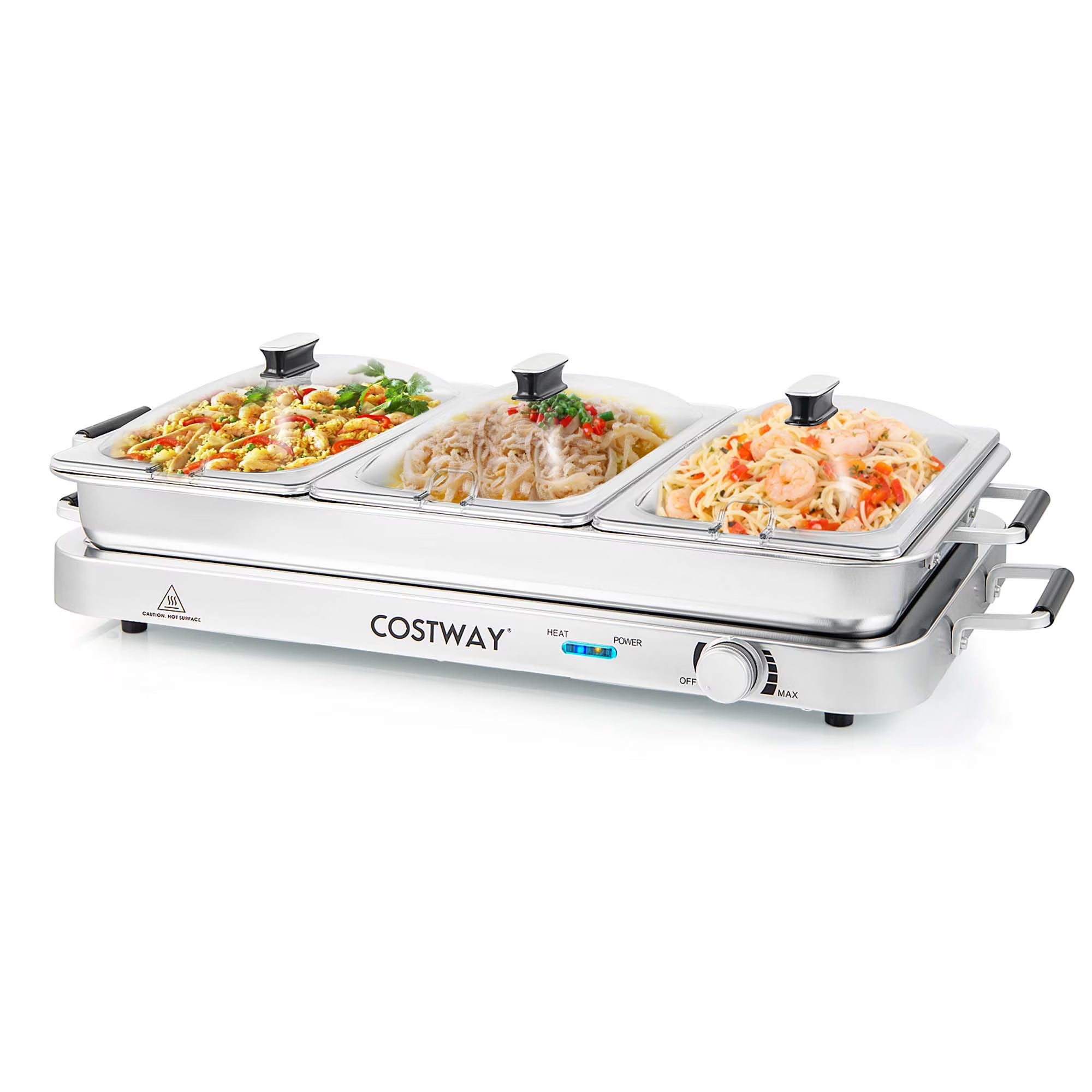 2026 New Costway Food Warmer Buffet Server 450W Stainless Steel Electric Warming Tray for Parties