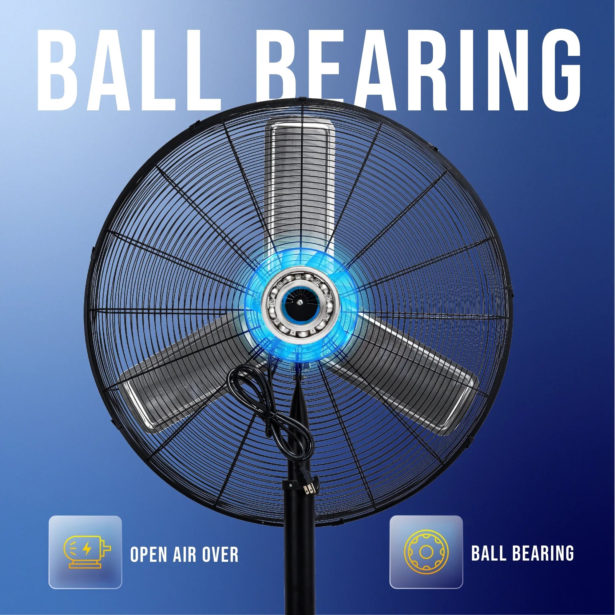 2026 New Tornado - 20 Inch High Velocity Metal Oscillating Pedestal Fan - Commercial, Industrial Use Water-Resistant - Image 38
