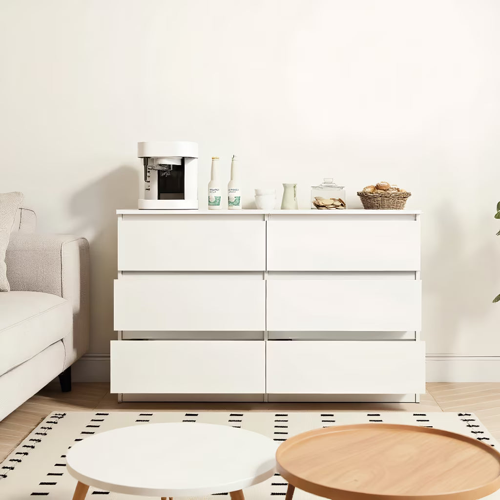 2026 New Kadyn Modern 6 Drawer Dresser Wood Cabinet,Dresser for Bedroom, Kitchen Storage Cabinet with Drawers, Chest of Drawers(Black) - Image 11