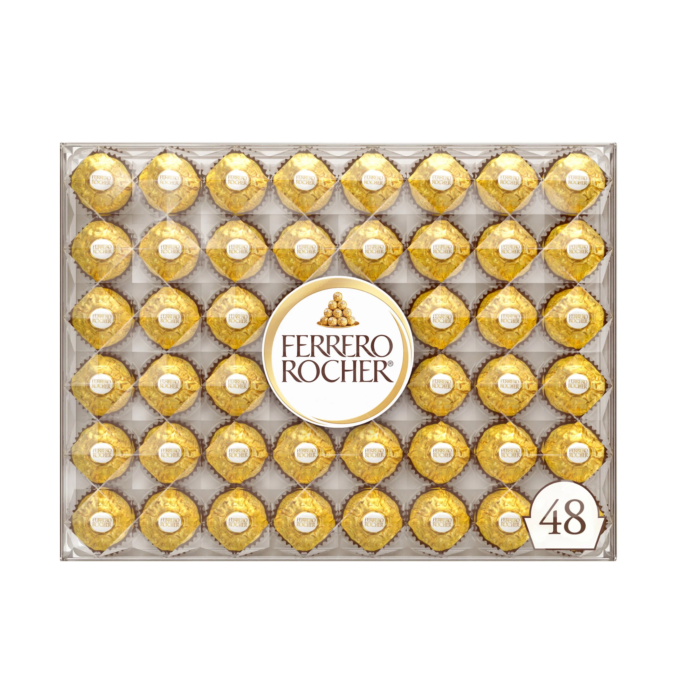 2026 New Ferrero Rocher, Milk Chocolate Hazelnut Candy, 21.2 oz, 48 Count