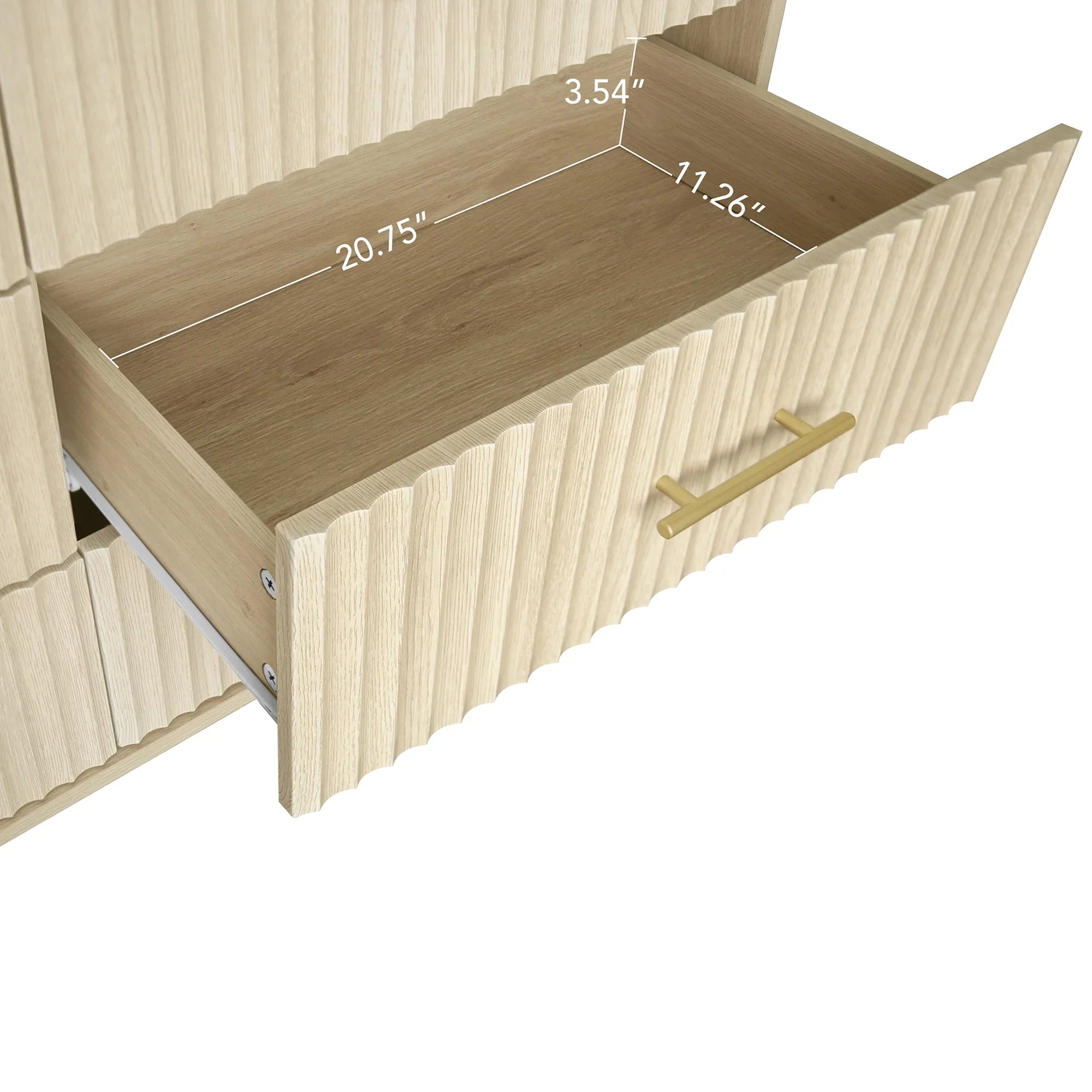 2026 New Fluted 6 Drawers Dresser, Wide Modern Chest of Drawers, 6 Drawer Double Dresser - Image 6