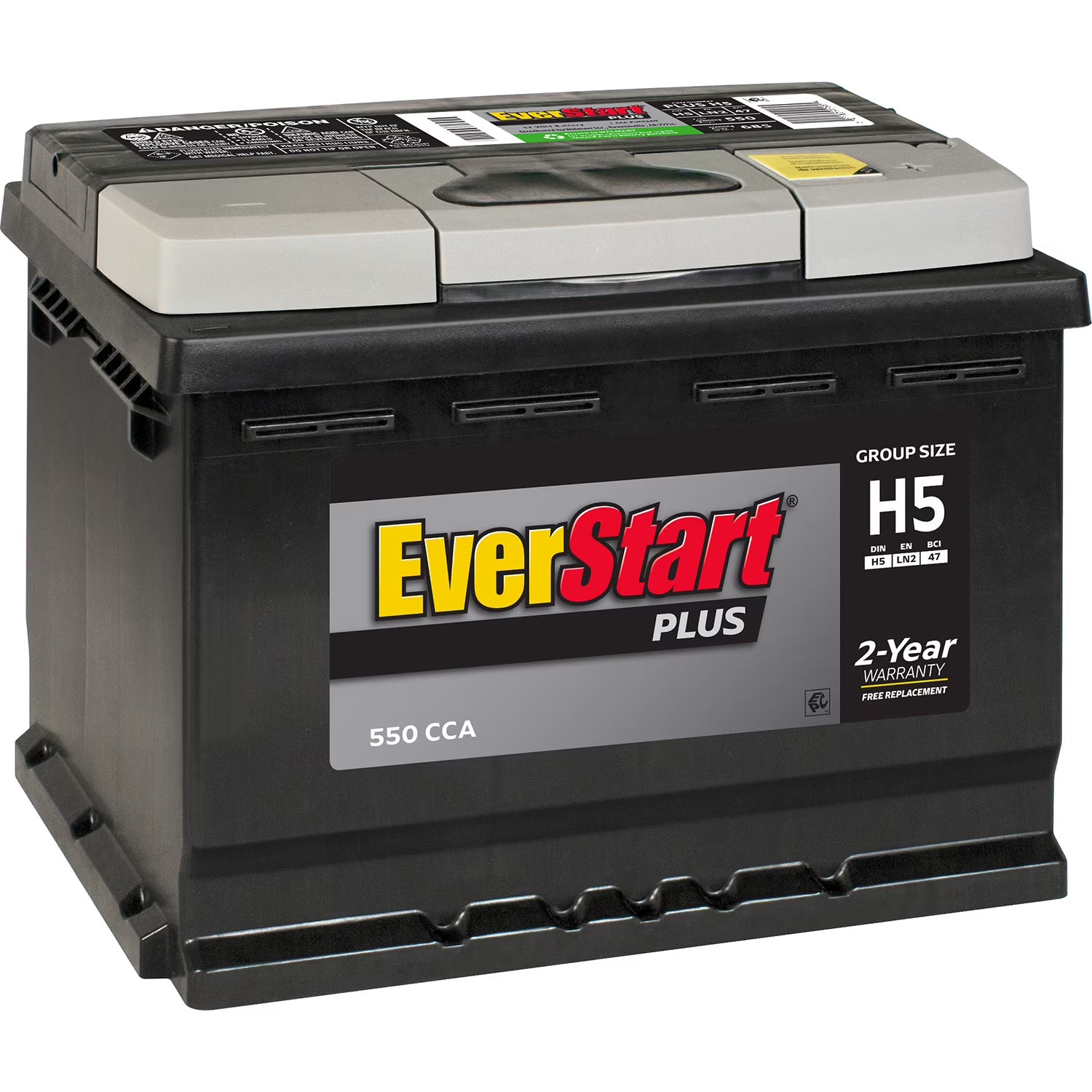 2026 New EverStart Plus Lead Acid Automotive Battery, Group Size H5 / LN2 / 47 12 Volt, 550 CCA 80RC