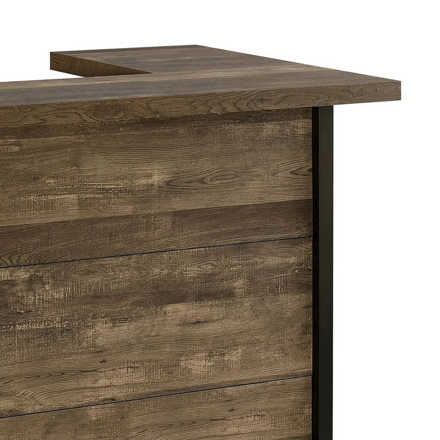 2026 New 71 Inch Rectangular Home Bar Serving Unit Storage Shelves 2 Tiers Brown - Image 3