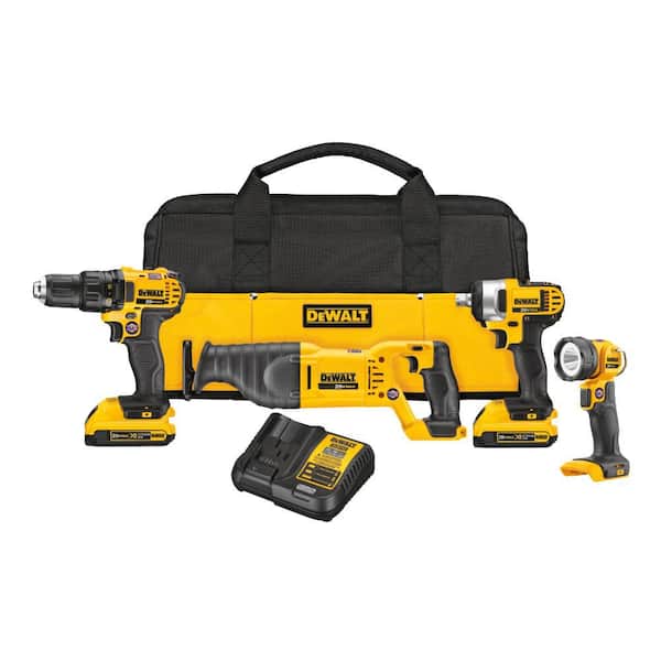 2026 New 20V MAX Lithium-Ion Cordless 4 Tool Combo Kit with (2) 2.0Ah Batteries, Charger, and Tool Bag