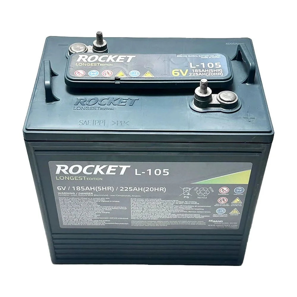 2026 New Rocket L-105 225Ah 6V Golf Cart Battery - Replaces Trojan T-105 (Set of 6) - Image 6
