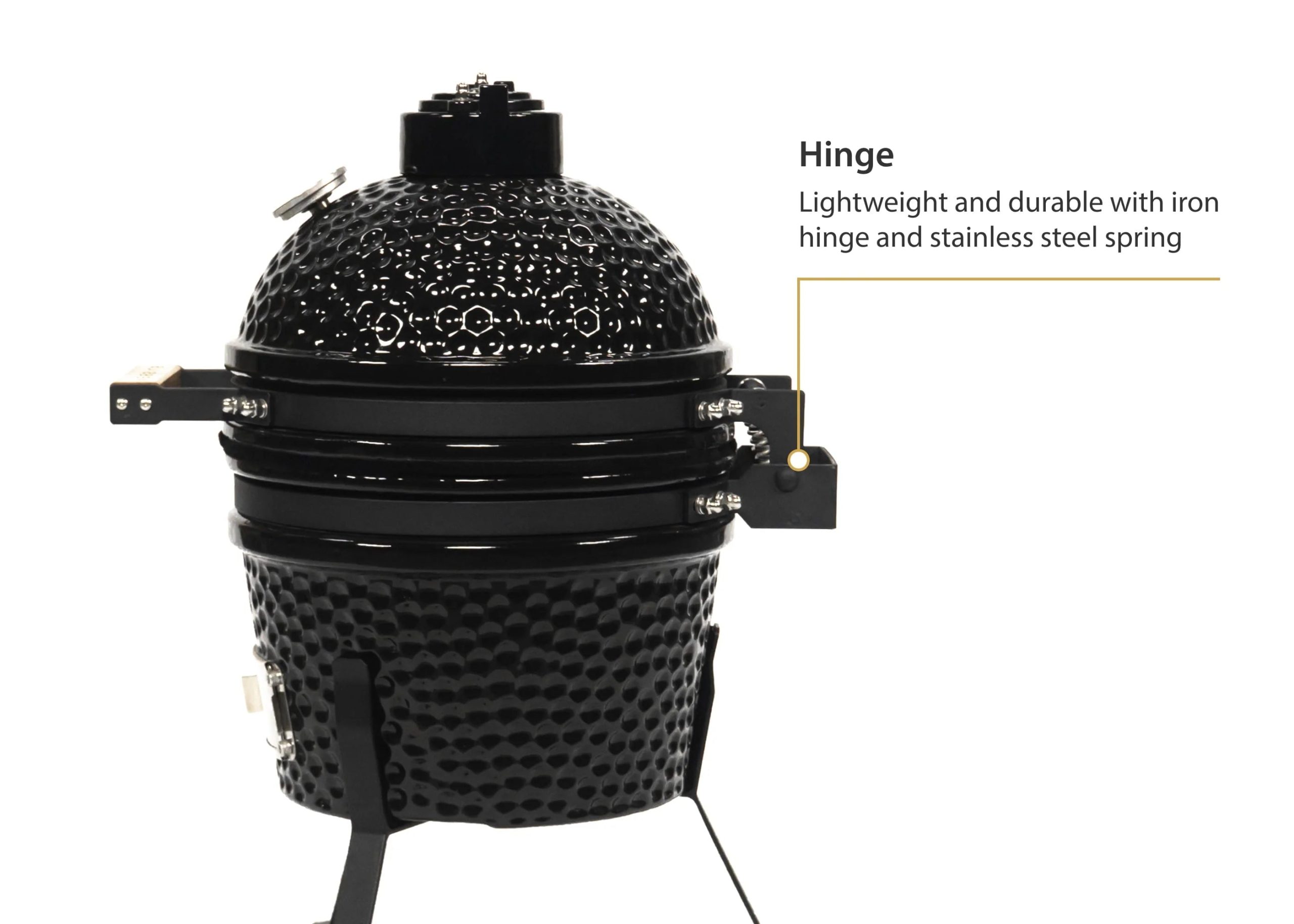 2026 New VESSILS 9.8-inch W Kamado Charcoal BBQ Grill – Heavy Duty Ceramic Barbecue Smoker and Roaster with Built-in Thermometer and Stainless Steel Grate (13 Inch Stand, Black) - Image 2
