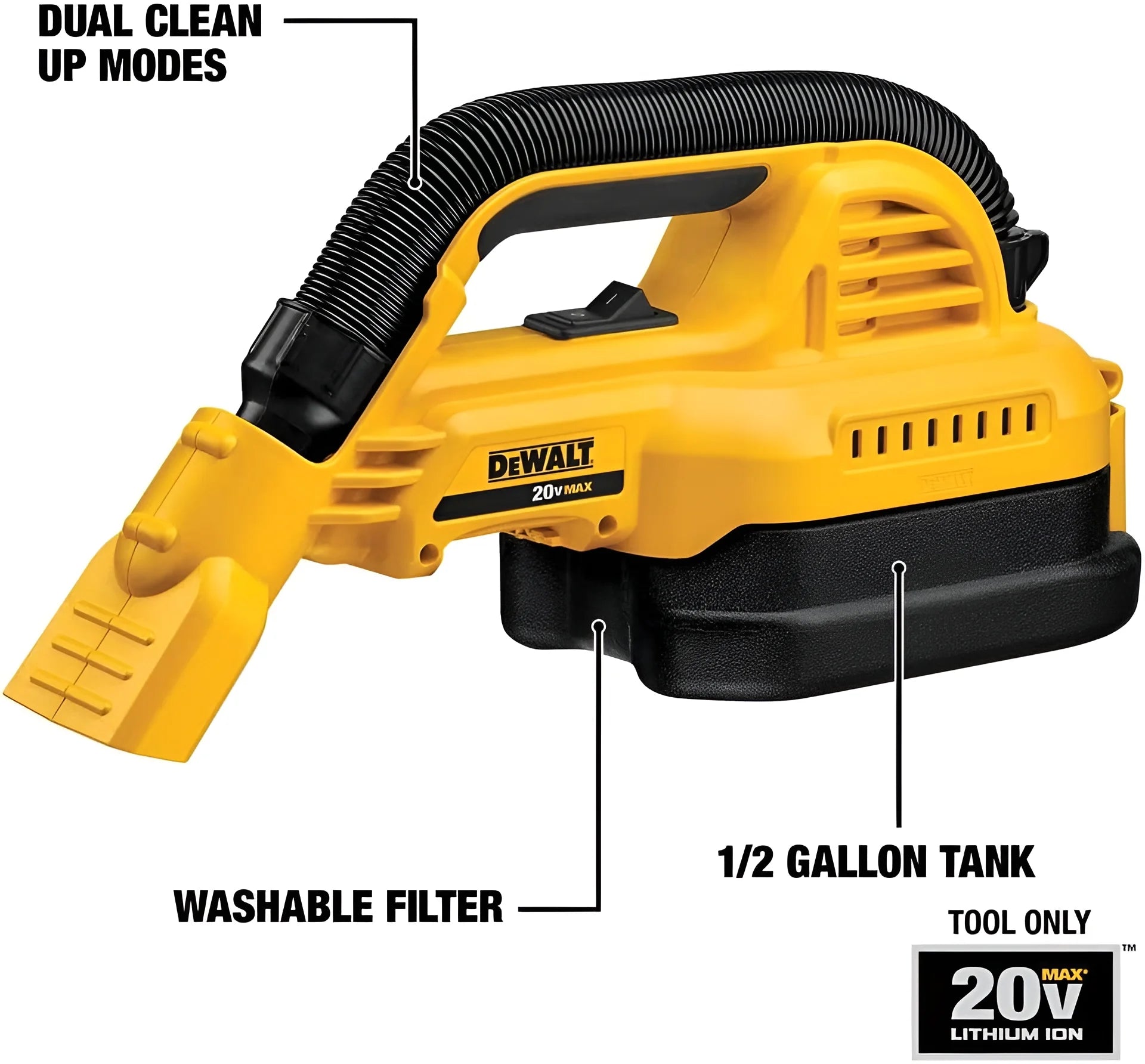 2026 New DEWALT 20V Max Cordless Wet/Dry Portable Vacuum Cleaner, 1/2 Gallon, DCV517B (Bare-tool) - Image 4