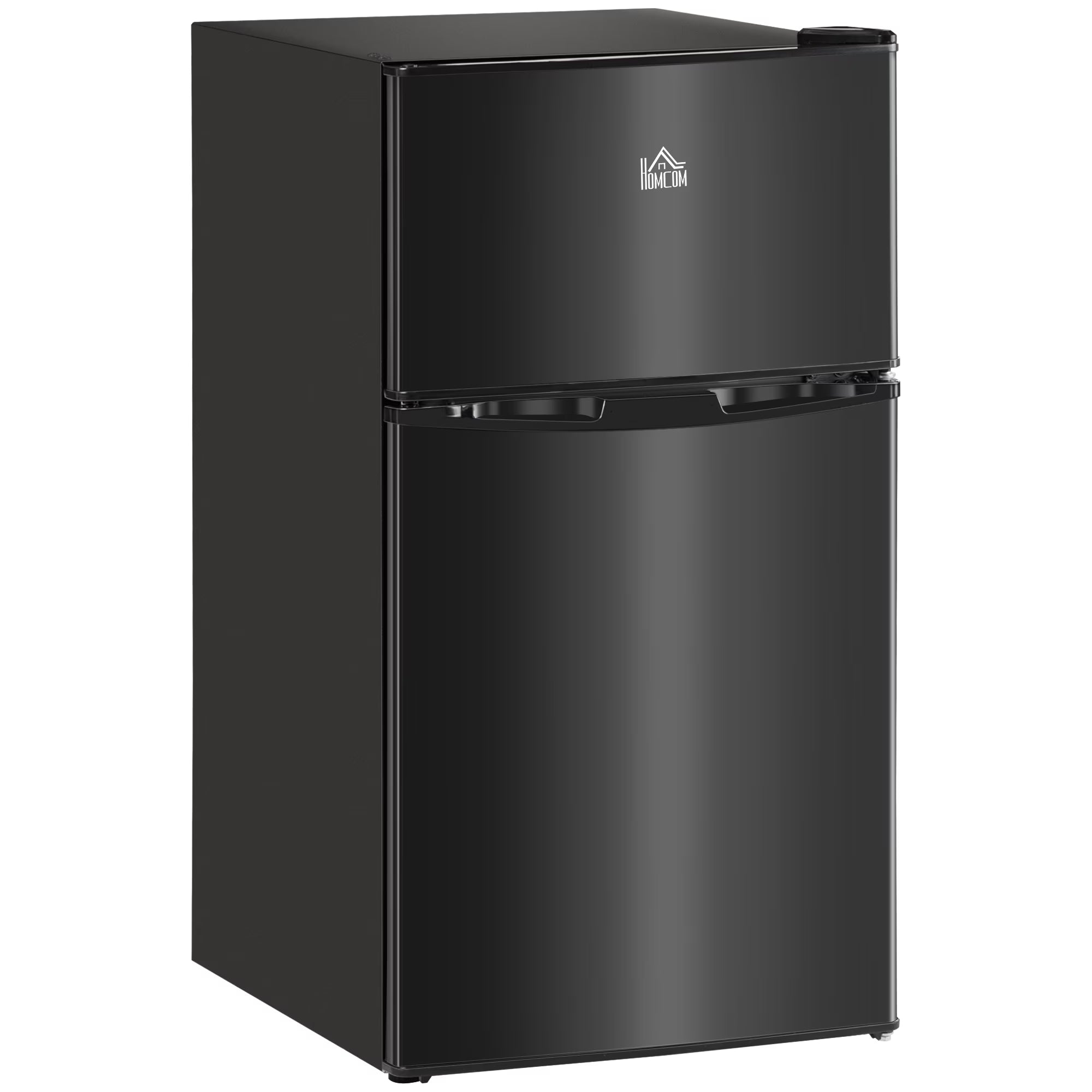 2026 New 3.2 Cu.Ft Mini Fridge with Freezer, Double Door Compact Refrigerator with Adjustable Thermostat, Shelf and Reversible Door for Bedroom, Dorm, Home Office, Energy Efficient, Black