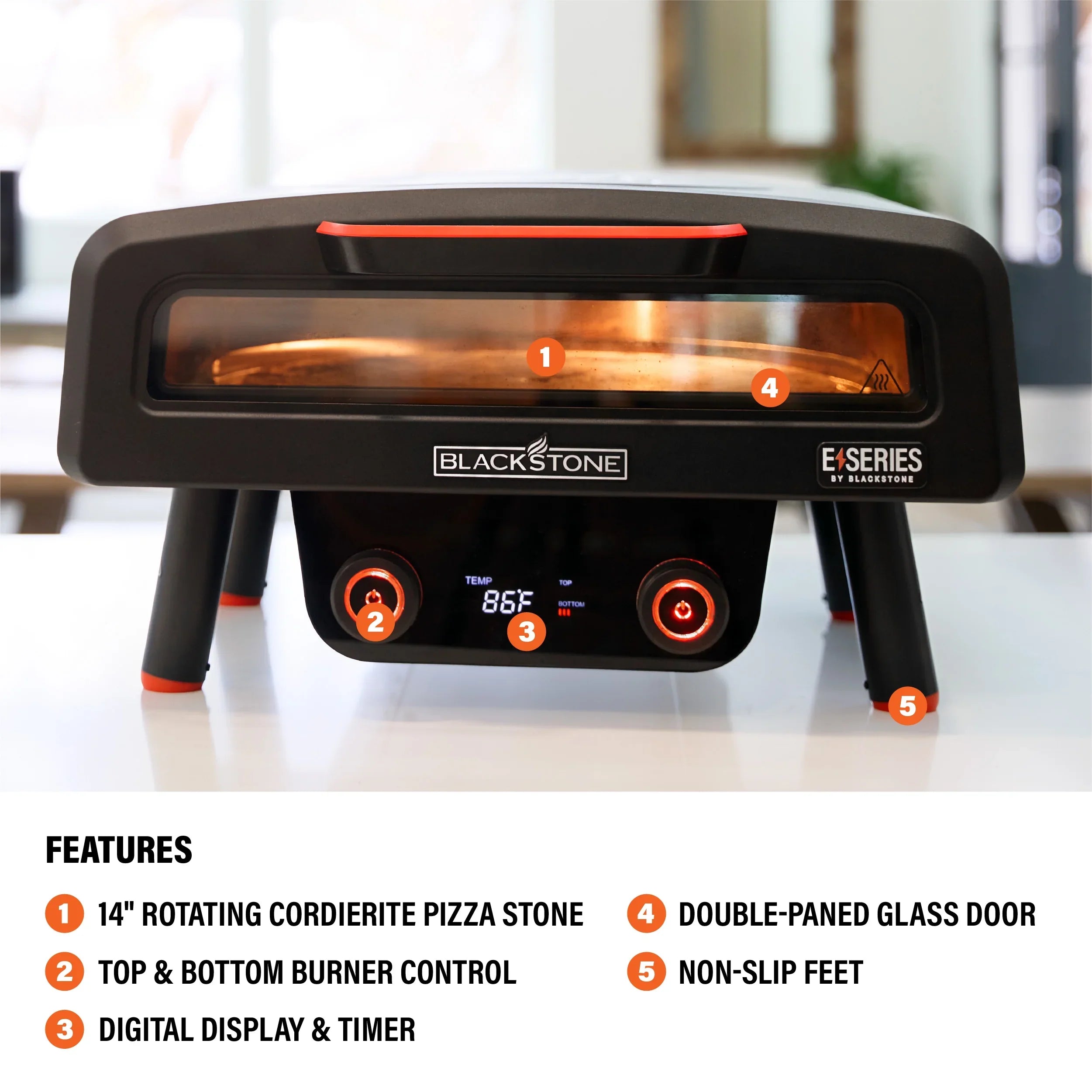 2026 New Blackstone 14" Electric Tabletop Pizza Oven with Rotating Pizza Stone - Image 5