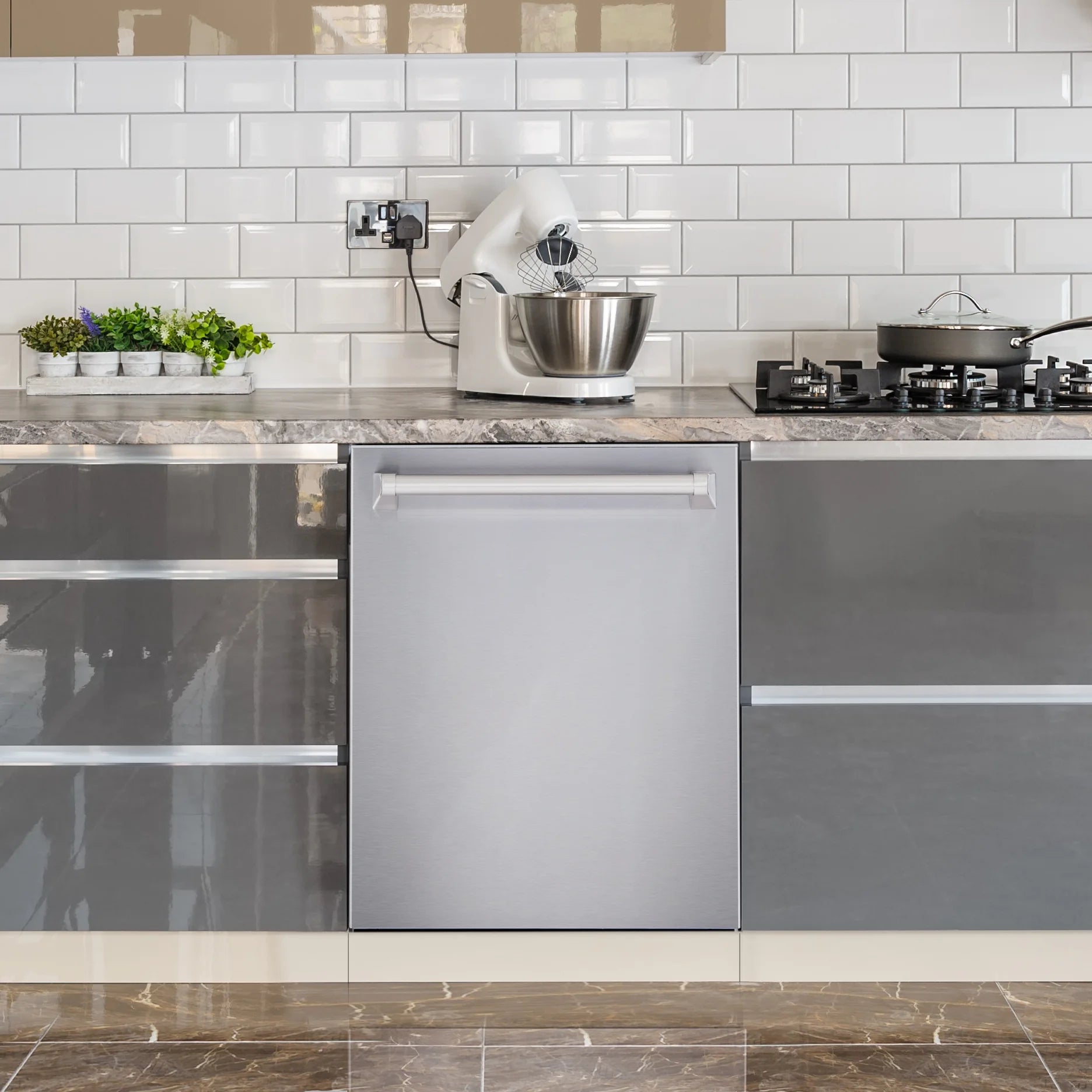 2026 New Cosmo 4 Piece Kitchen Appliance Package with 30" Freestanding Electric Range 30" Under Cabinet Range Hood 24" Built-in Integrated Dishwasher & French Door Refrigerator Kitchen Appliance Bundles - Image 17