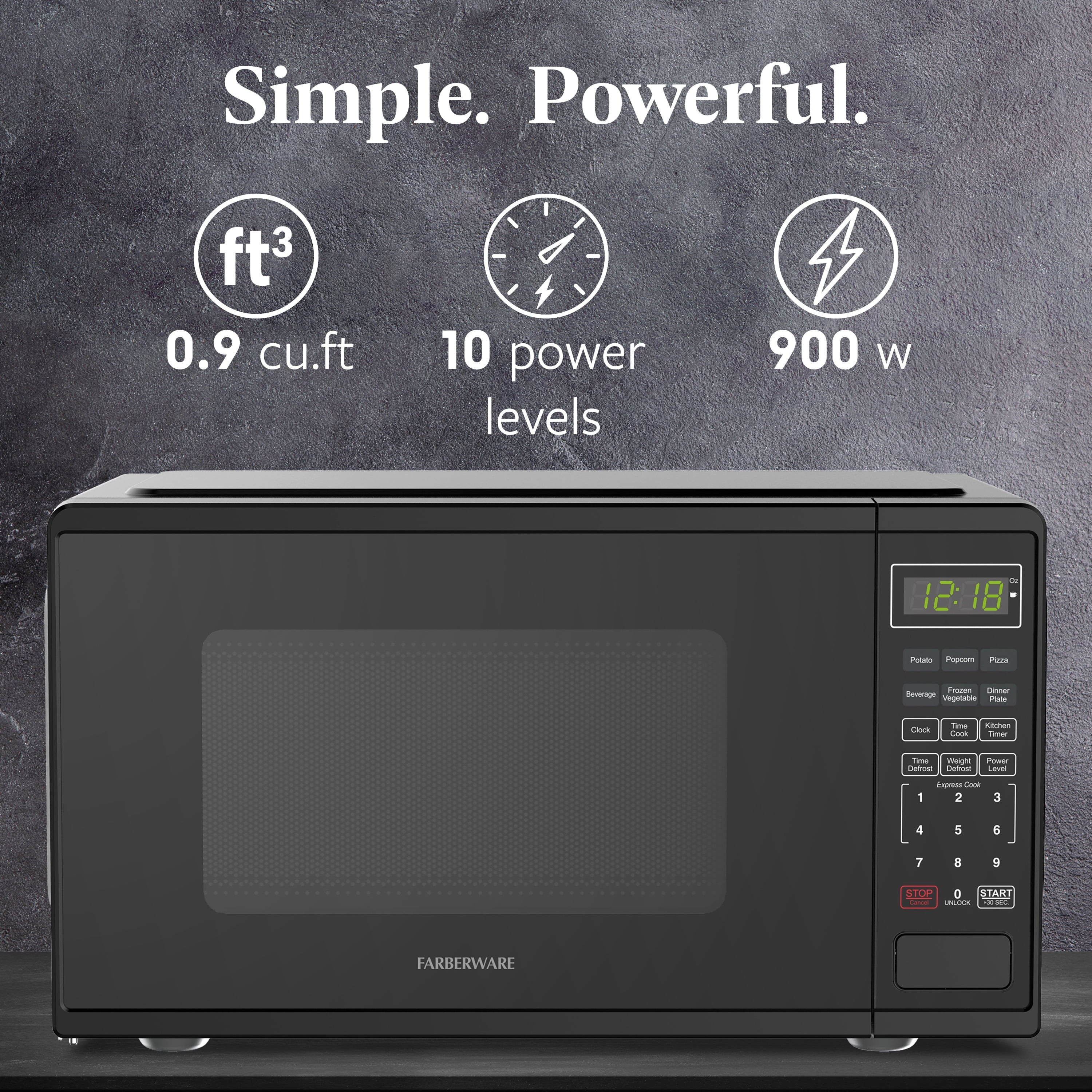 2026 New Farberware Countertop Microwave Ov 1100 Watts, 2.2 cu ft - Smart Sensor With LED Lighting and Child Lock - Perfect for Apartments and Dorms - Easy Clean Black Interior, Stainless Steel - Image 19