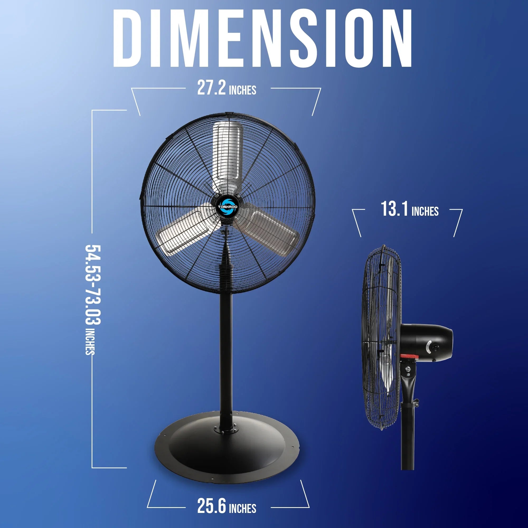 2026 New Tornado - 20 Inch High Velocity Metal Oscillating Pedestal Fan - Commercial, Industrial Use Water-Resistant - Image 41