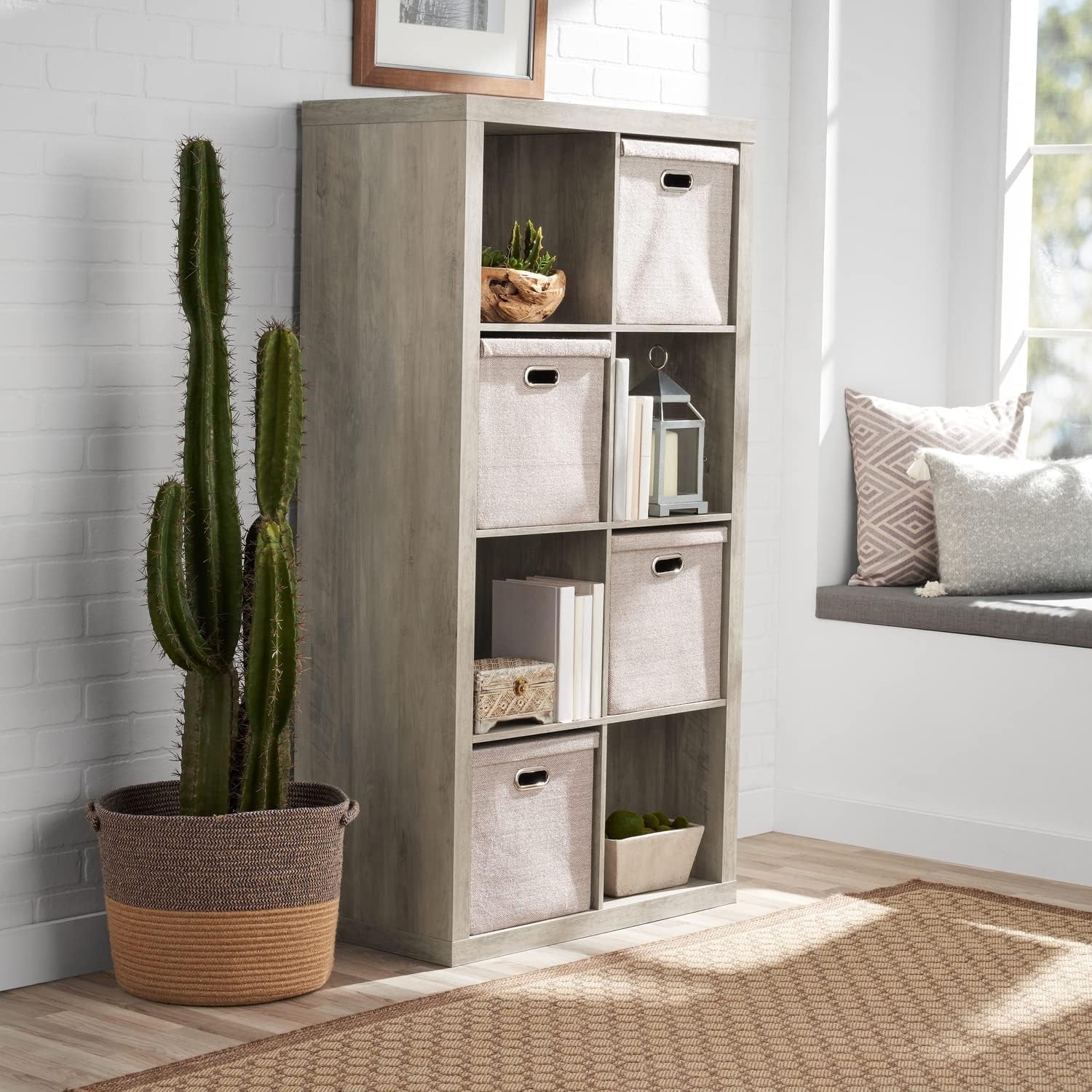 2026 New 8 Cube Storage Organizer, Multiple Colors Rustic Grey - Image 4