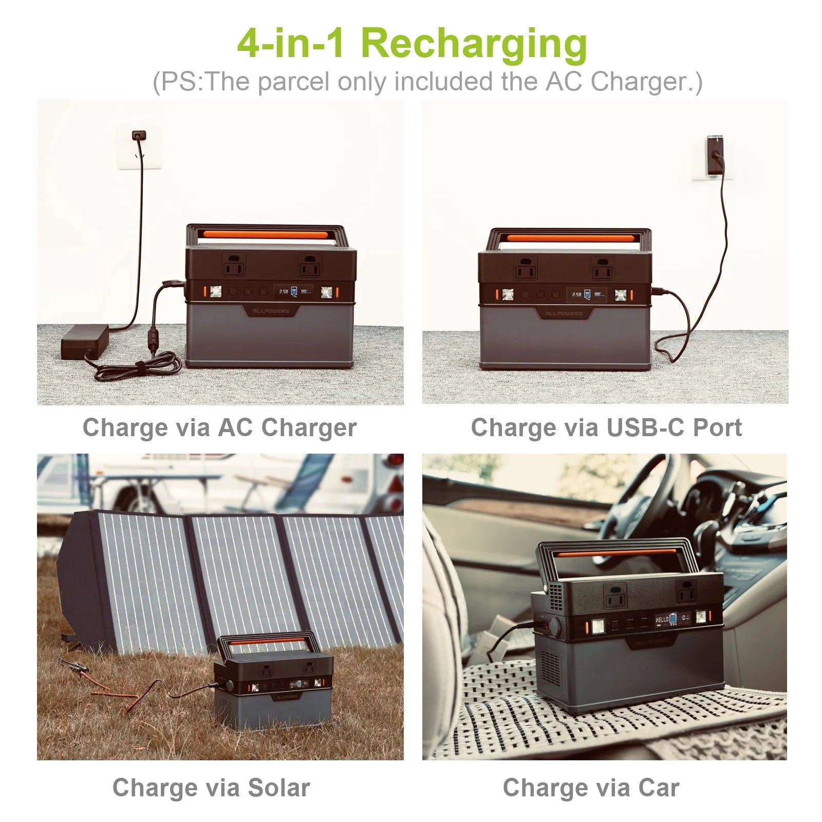 2026 New ALLPOWERS 288Wh 300W Portable Power Station with 100W Foldable Solar Panel, S300 Solar Generator Kit, Backup Battery for Camping Travel off-Grid, 【Shipping Separately】 - Image 7