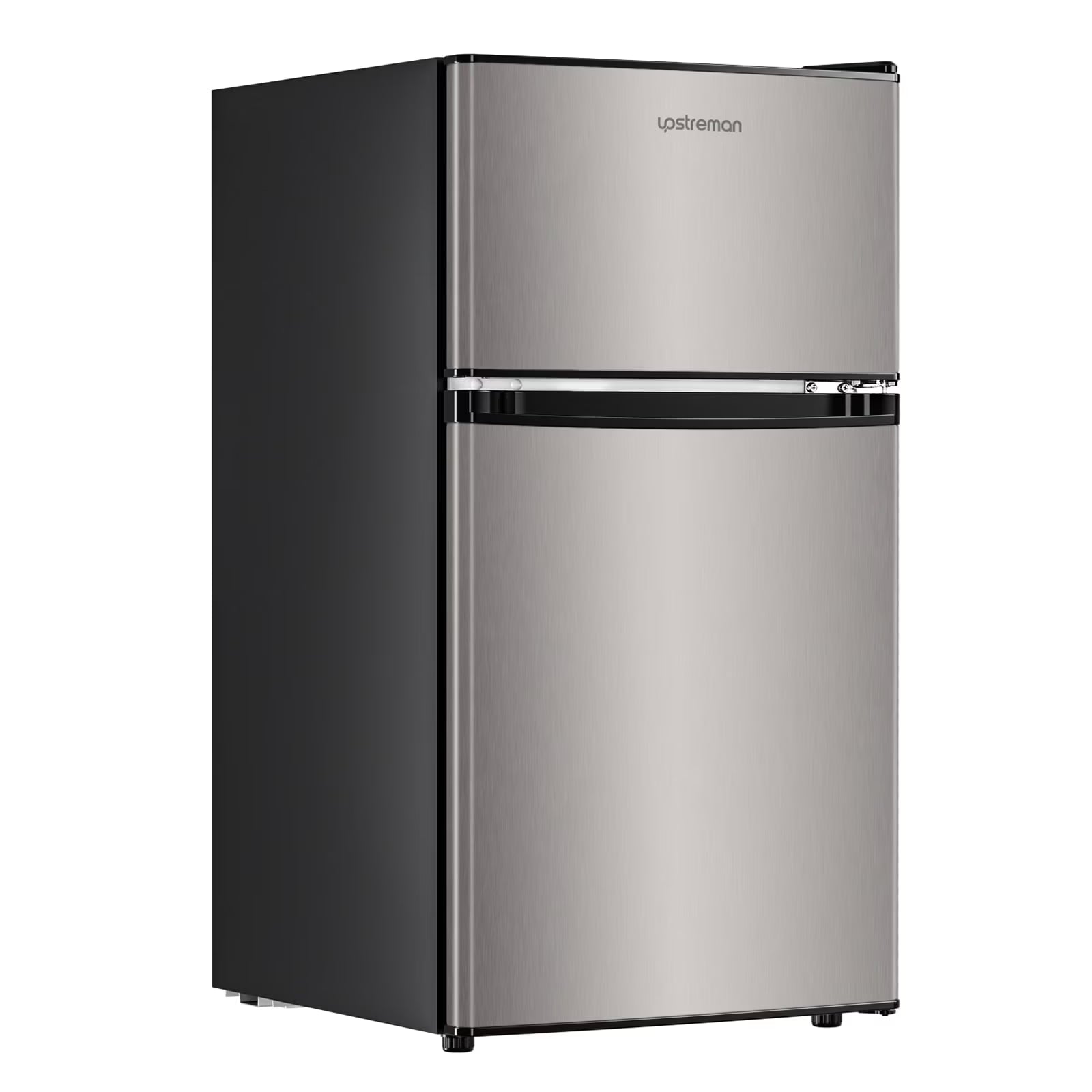 2026 New Upstreman 3.2 Cu.Ft Mini Fridge with Top Freezer, 2 Door Small Compact Refrigerator, Energy Saving, Adjustable Thermostat, Adjustable Legs, for Apartment Office Dorm Bedroom Garage RV, BD321 Black - Image 3