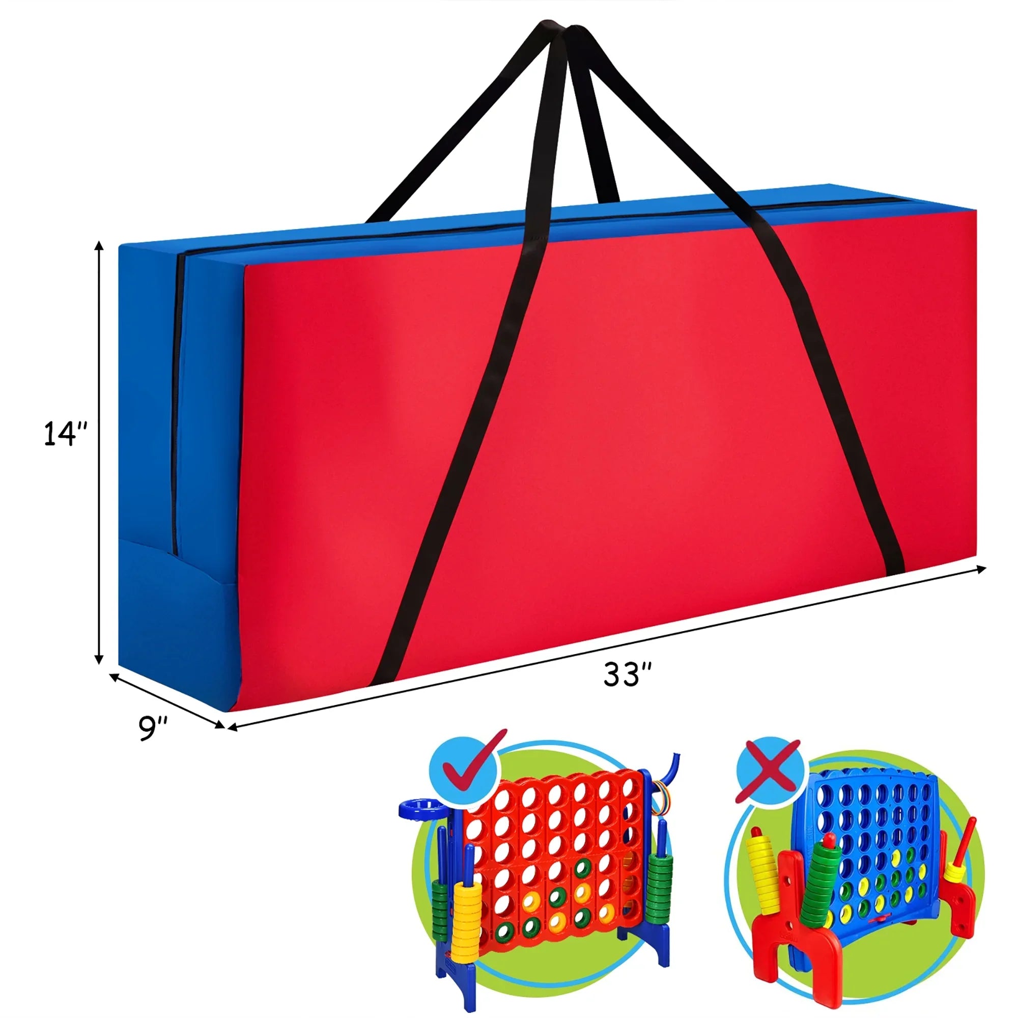 2026 New Costway Giant 4 in A Row Jumbo 4-to-Score Game Set W/Storage Carrying Bag for Kids Adult - Image 23