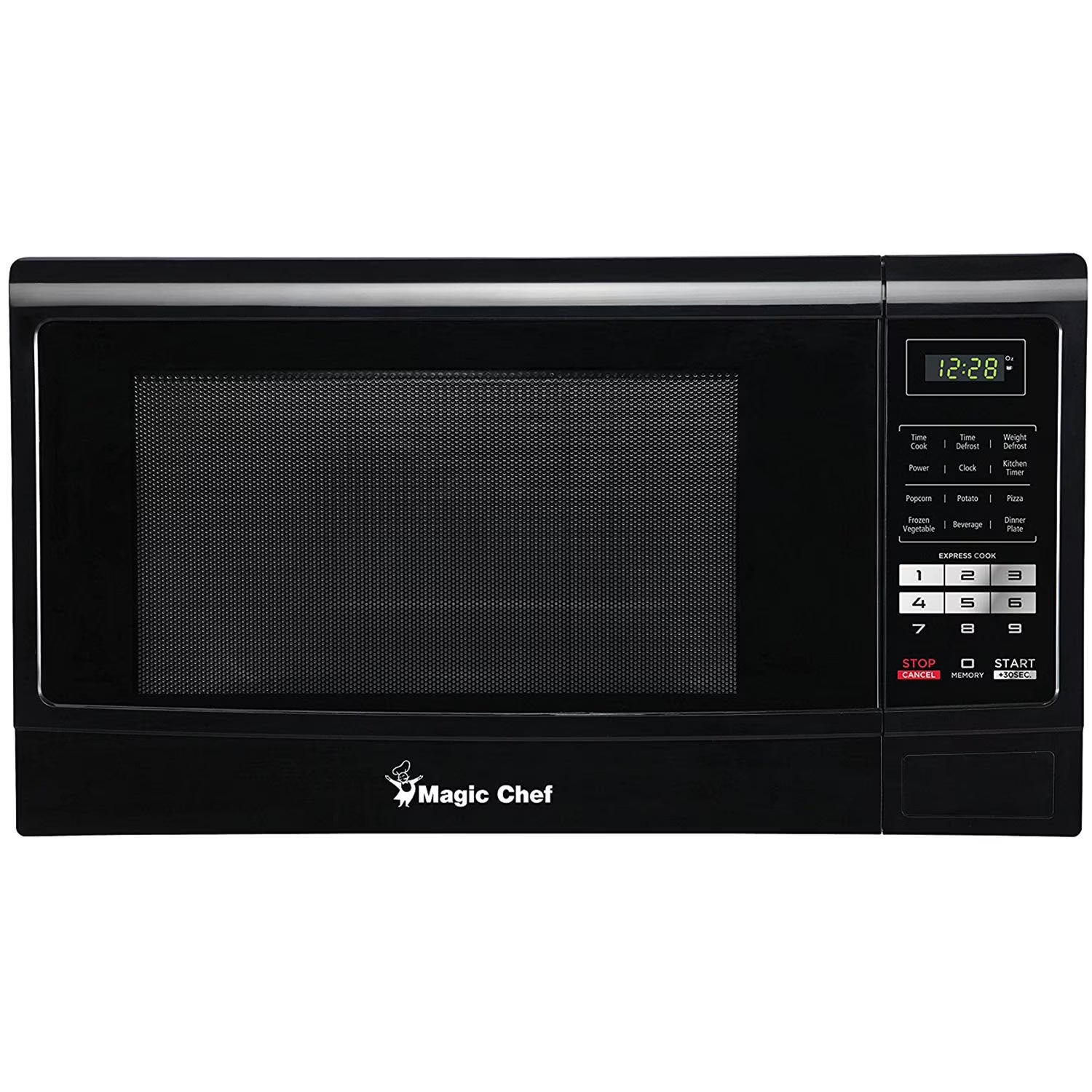 2026 New Magic Chef 1.6 Cu. ft. 1100W Countertop Microwave Oven with Push-Button Door in Black, New