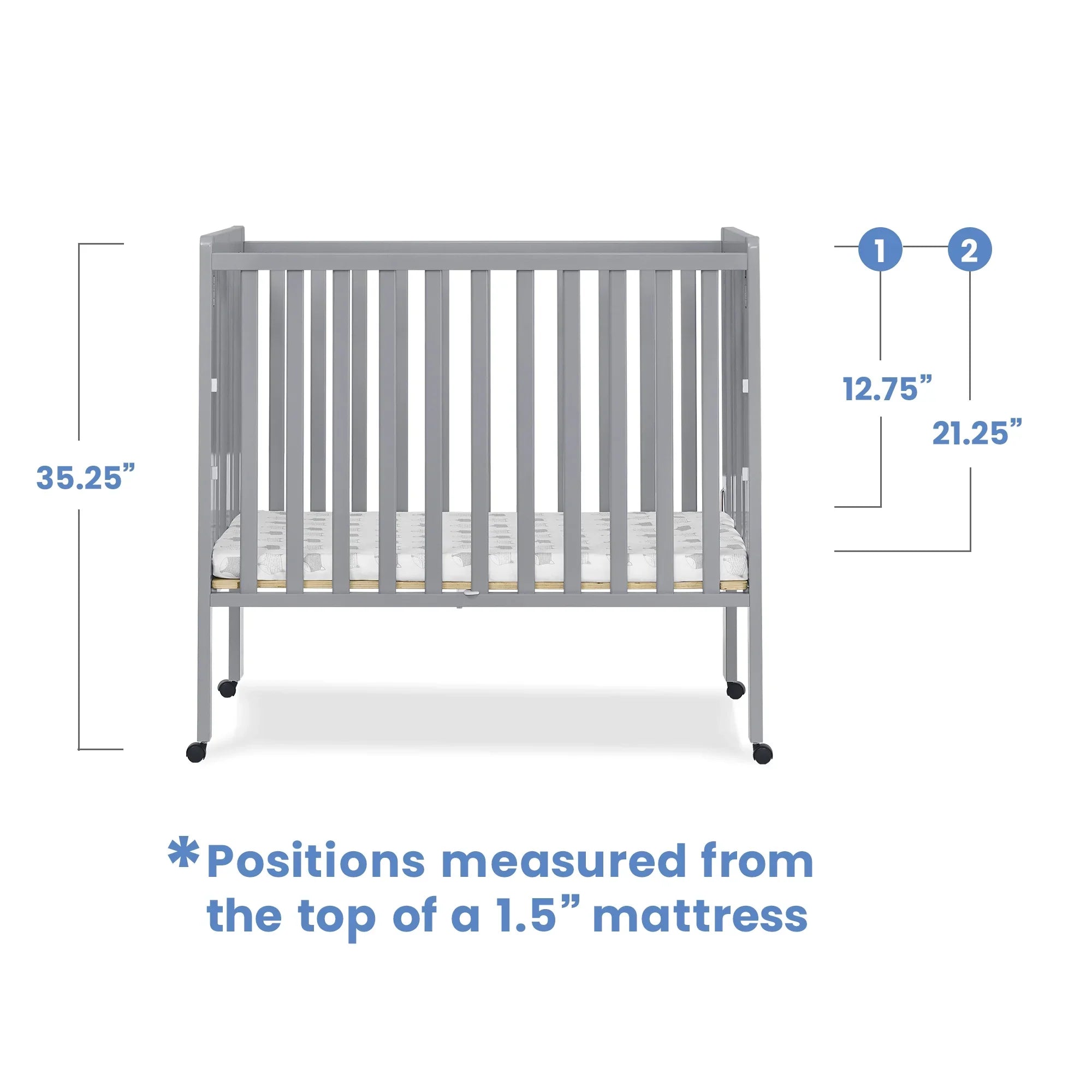 2026 New Delta Children Lee Portable Folding Mini Crib with 1.5-Inch Mattress - Greenguard Gold Certified, Bianca White - Image 24