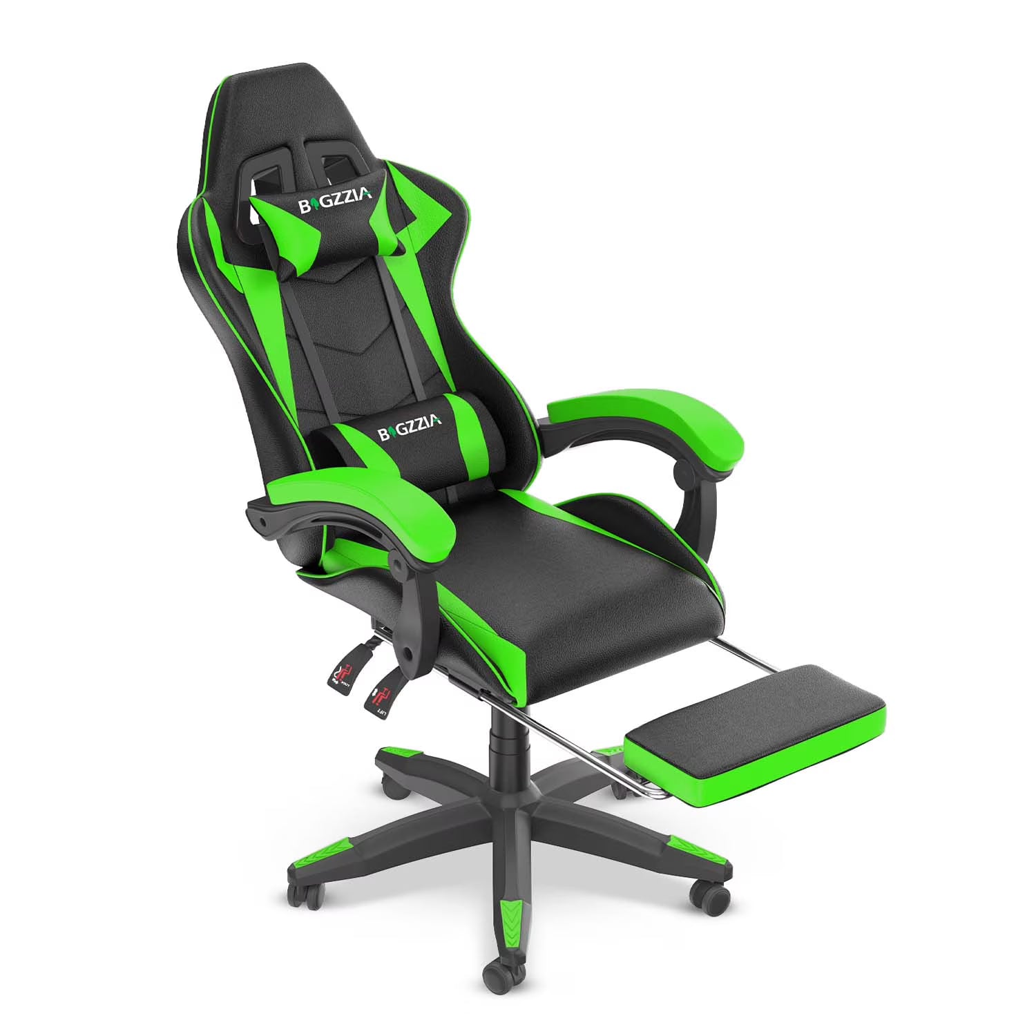 2026 New Bigzzia Gaming Chair Office Chair, Ergonomic Game Chair with Height Adjustable Headrest and Lumbar Support for Adults Teens, Black & White - Image 12