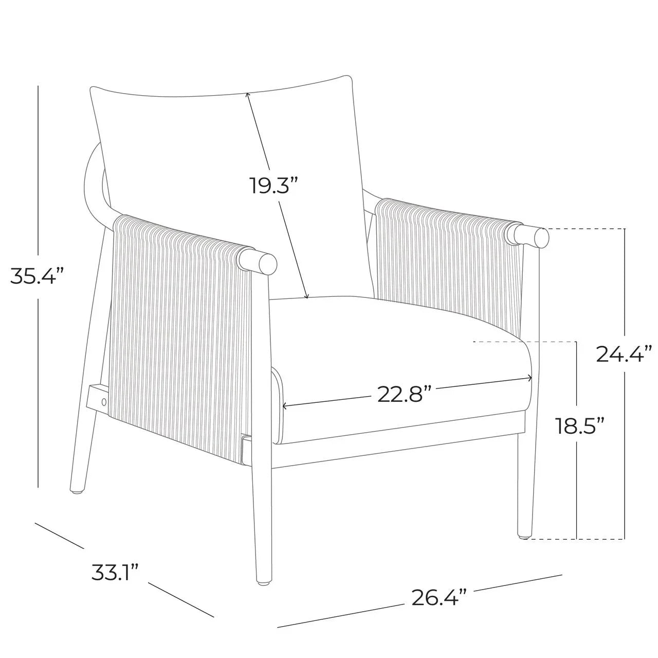 2026 New CHITA Modern Accent Chair, Braid Armchair Living Room Chair, Cream - Image 12