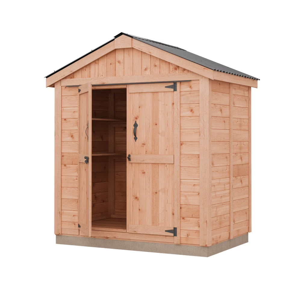 2026 New Outdoor Living Today 6x4 Western Red Cedar Space Master Shed Double Door with Cedar Roof