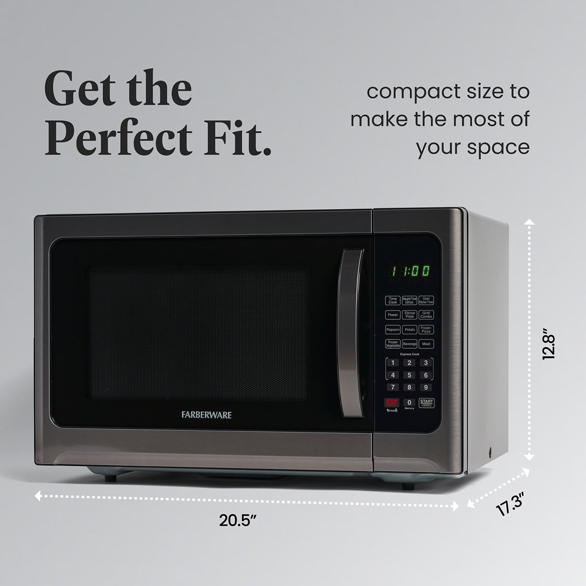2026 New Farberware Professional 1.2 Cu. Ft. 1000-Watt Microwave Oven with Sensor Cooking, Stainless Steel/Black Body Wrap - Image 18